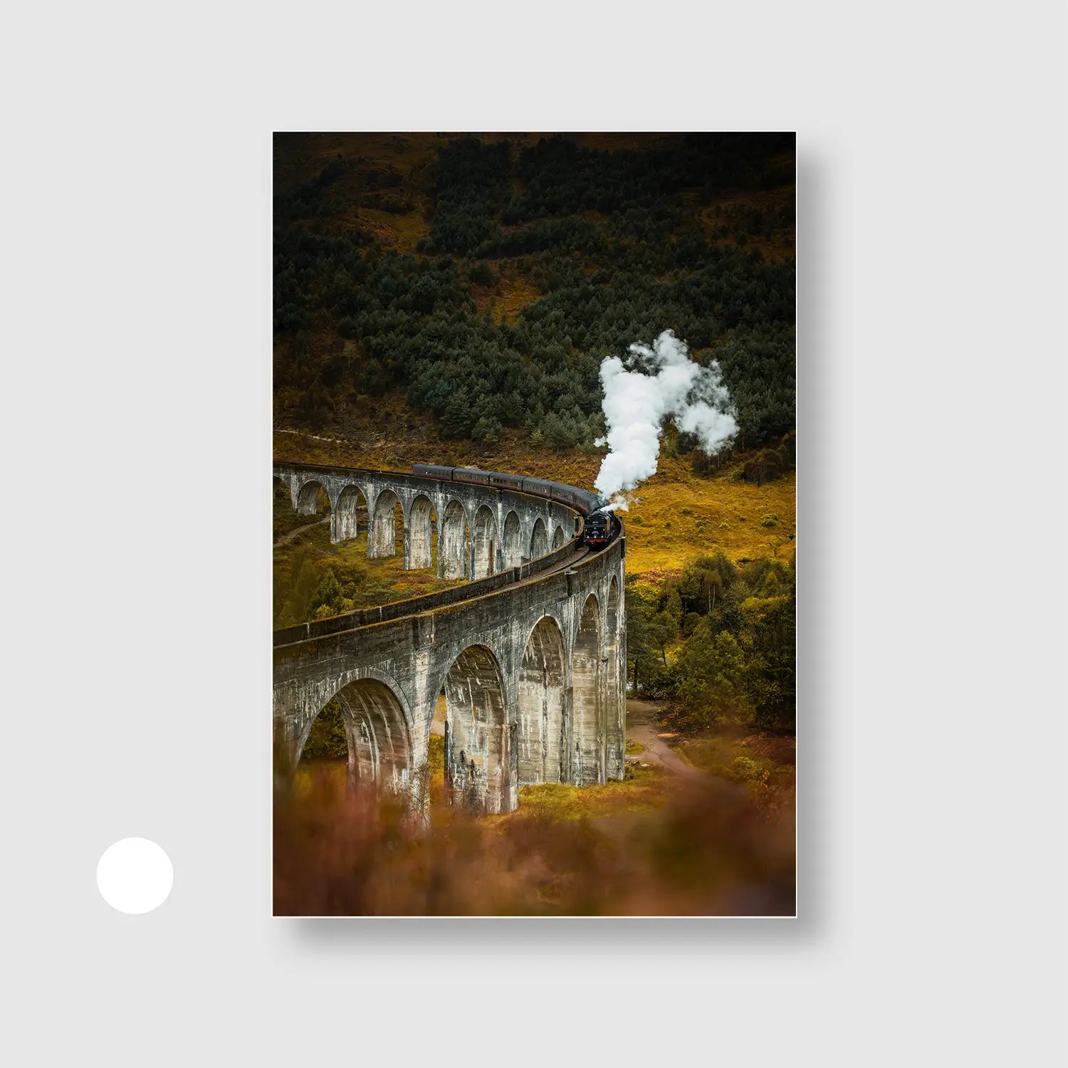 Journey Through the Highlands (Graphic Only) with White Frame - Dramatic Landscape Wall Art