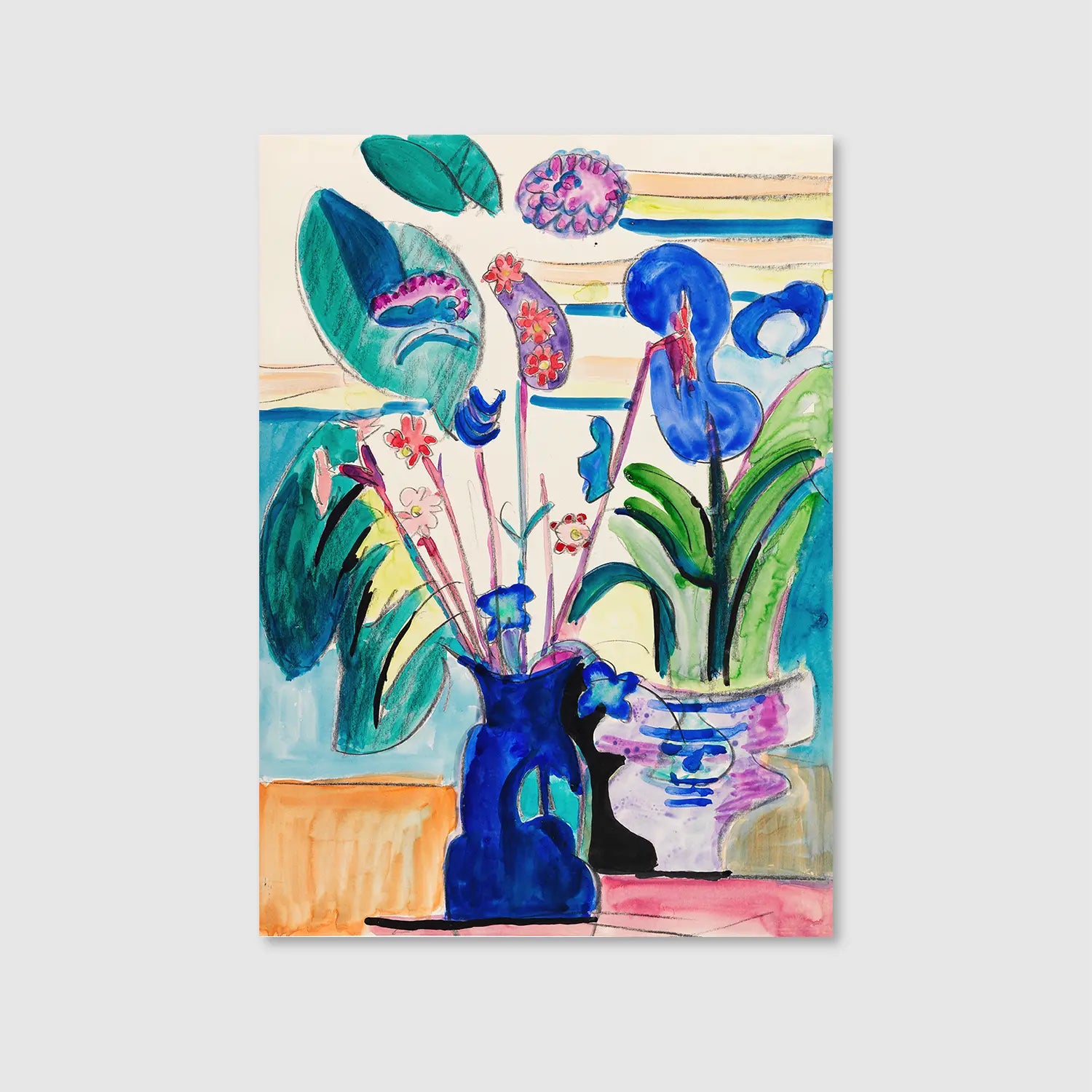 Still Life with Calla Lily (1935) (Graphic Only) - Playful Abstract Wall Art for Living room