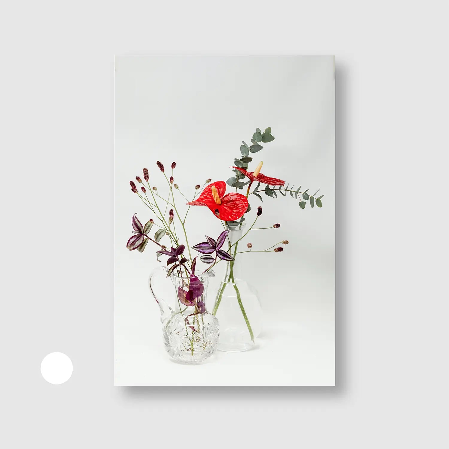 Botanical Balance (Graphic Only) with White Frame - Minimal Still life Wall Art
