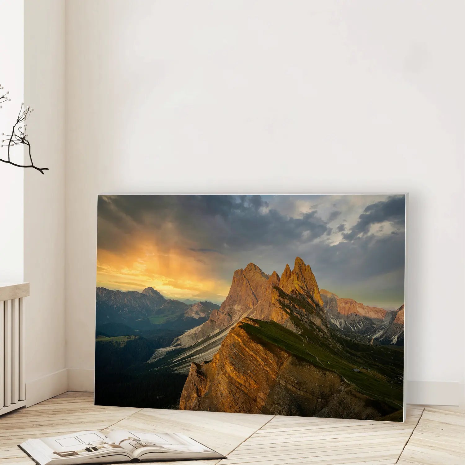 Golden Spires at Dusk (Graphic Only) Lifestyle View - Dramatic Nature Wall Art