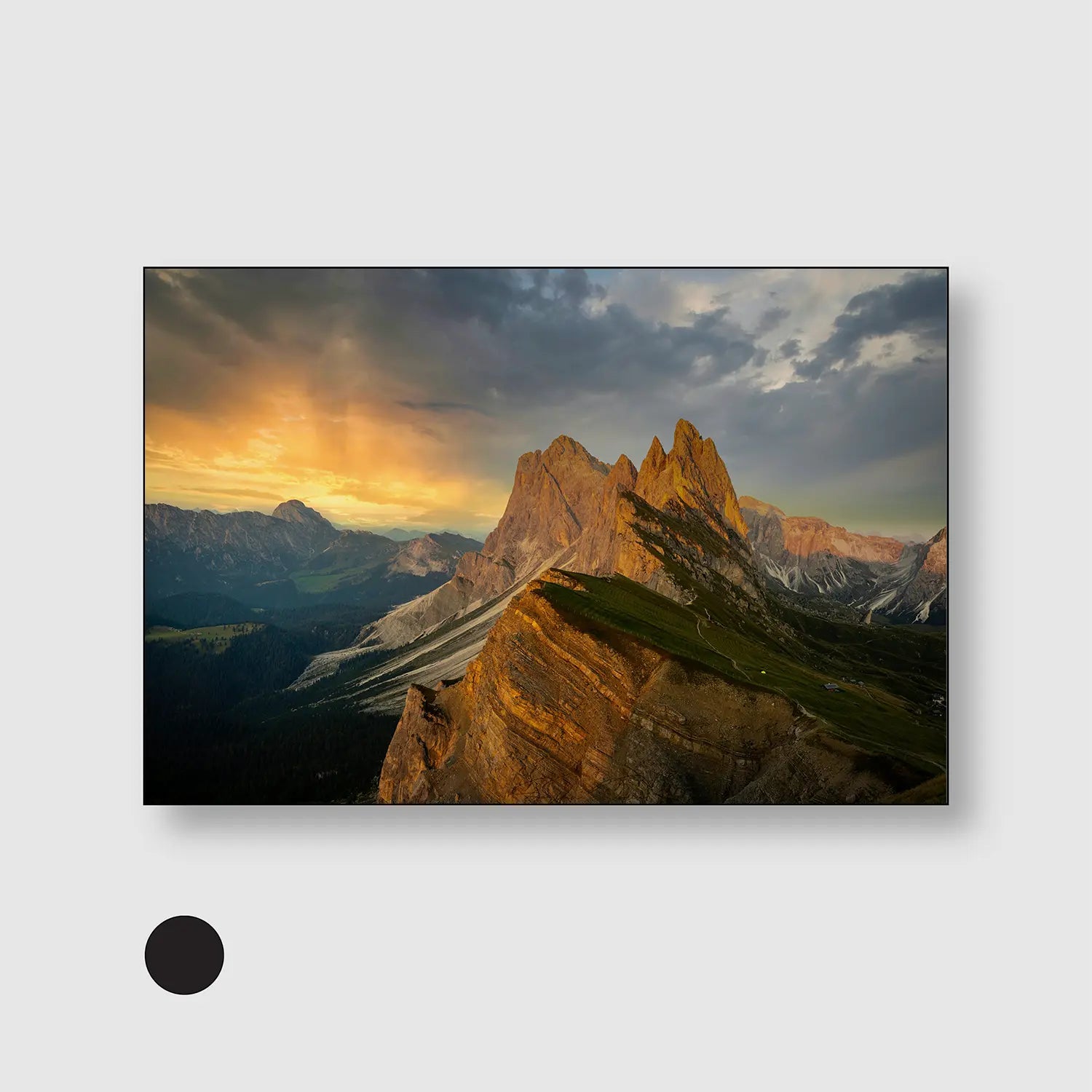 Golden Spires at Dusk (Graphic Only) with Black Frame - Dramatic Nature Wall Art