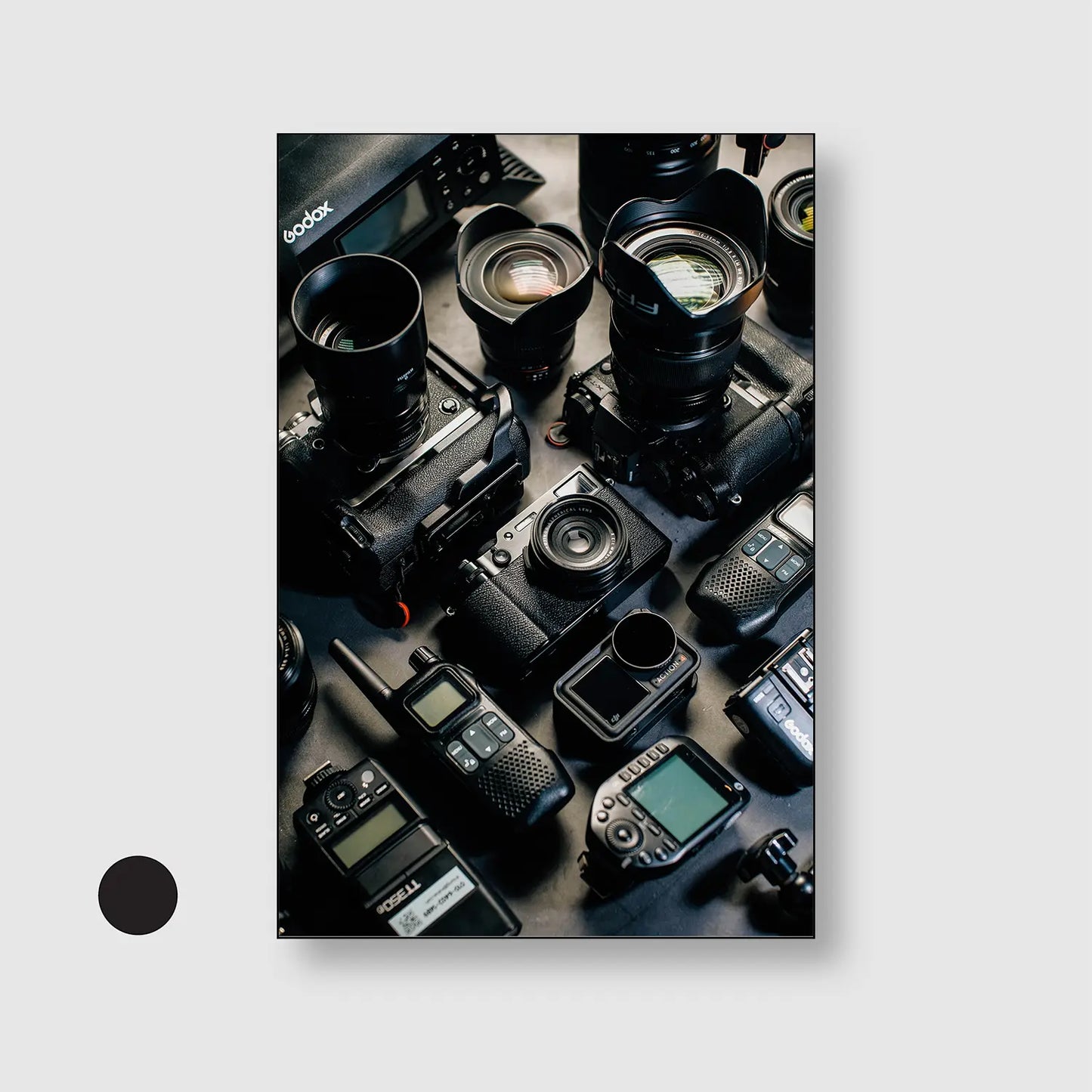 Through the Lens (Graphic Only) with Black Frame - Playful Still life Wall Art