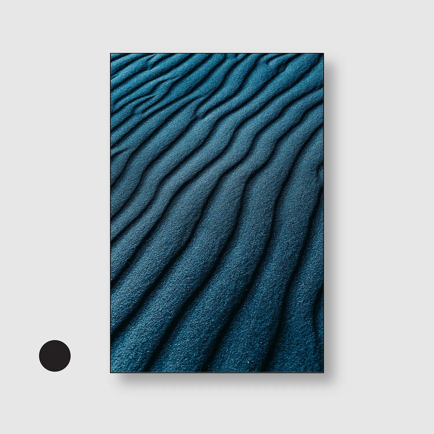 Blue Sand Ripples (Graphic Only) with Black Frame - Minimal Texture Wall Art