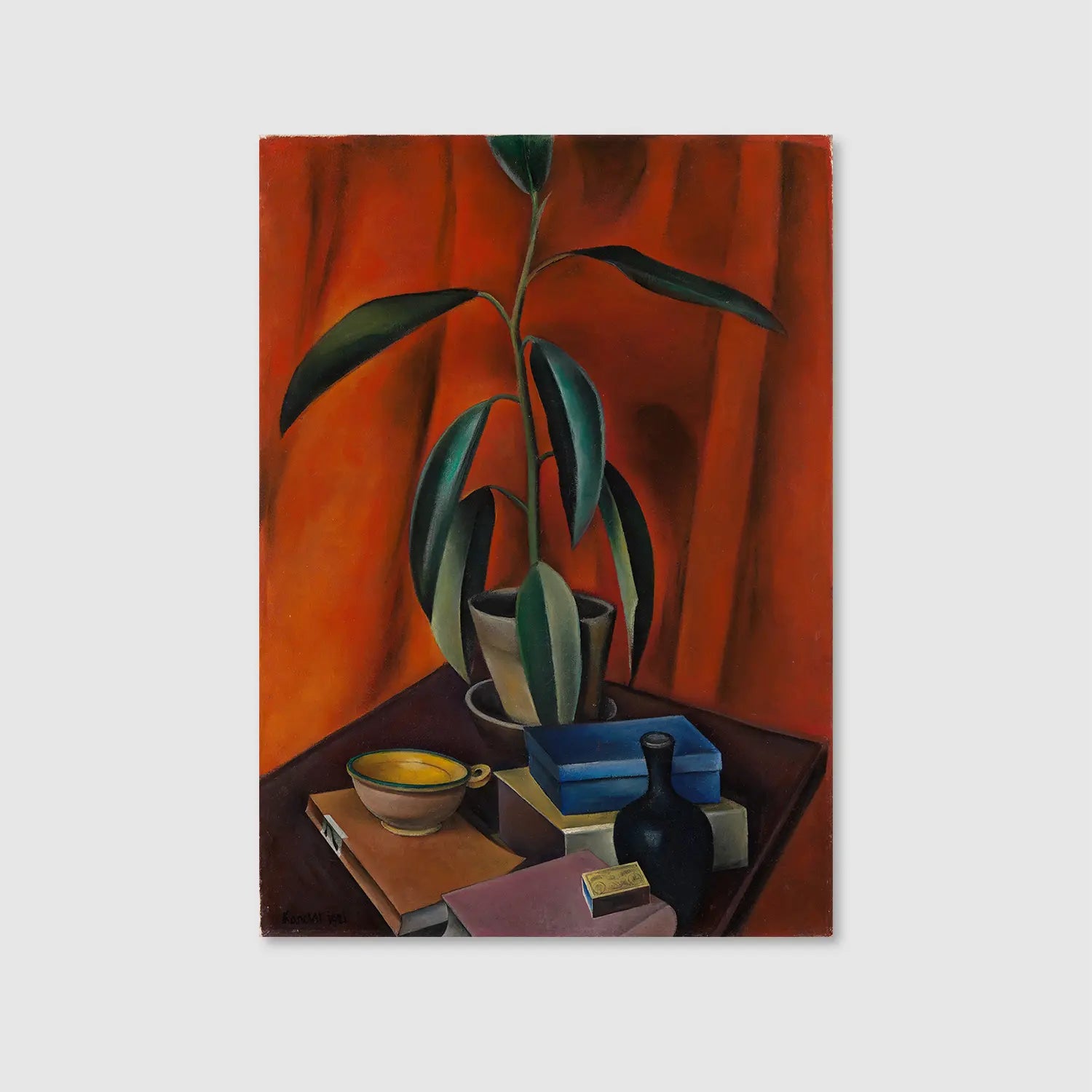 Still life with rubber tree (1921) (Graphic Only) - Minimal Abstract Wall Art for Living room