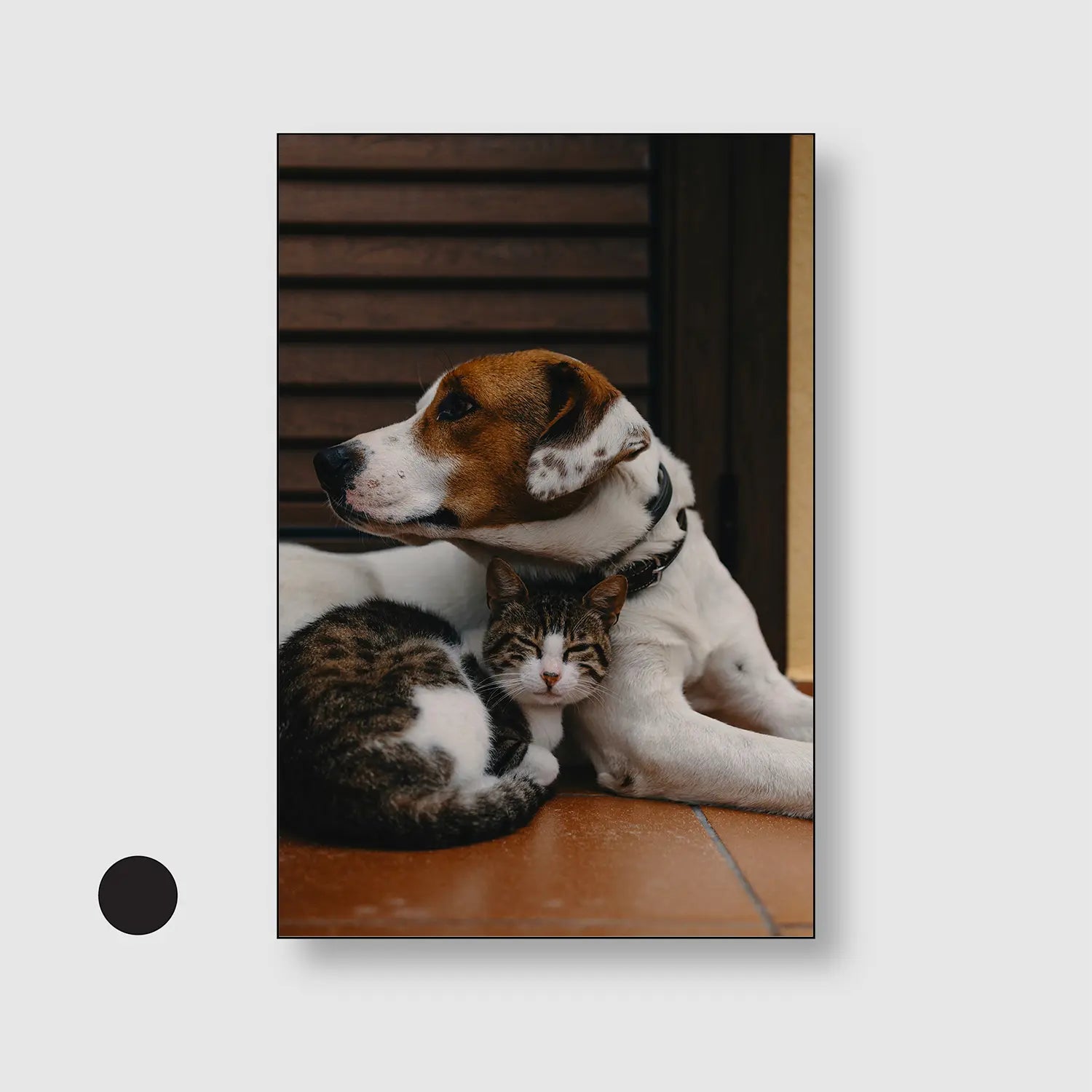 Companions at Rest (Graphic Only) with Black Frame - Cozy Animals Wall Art