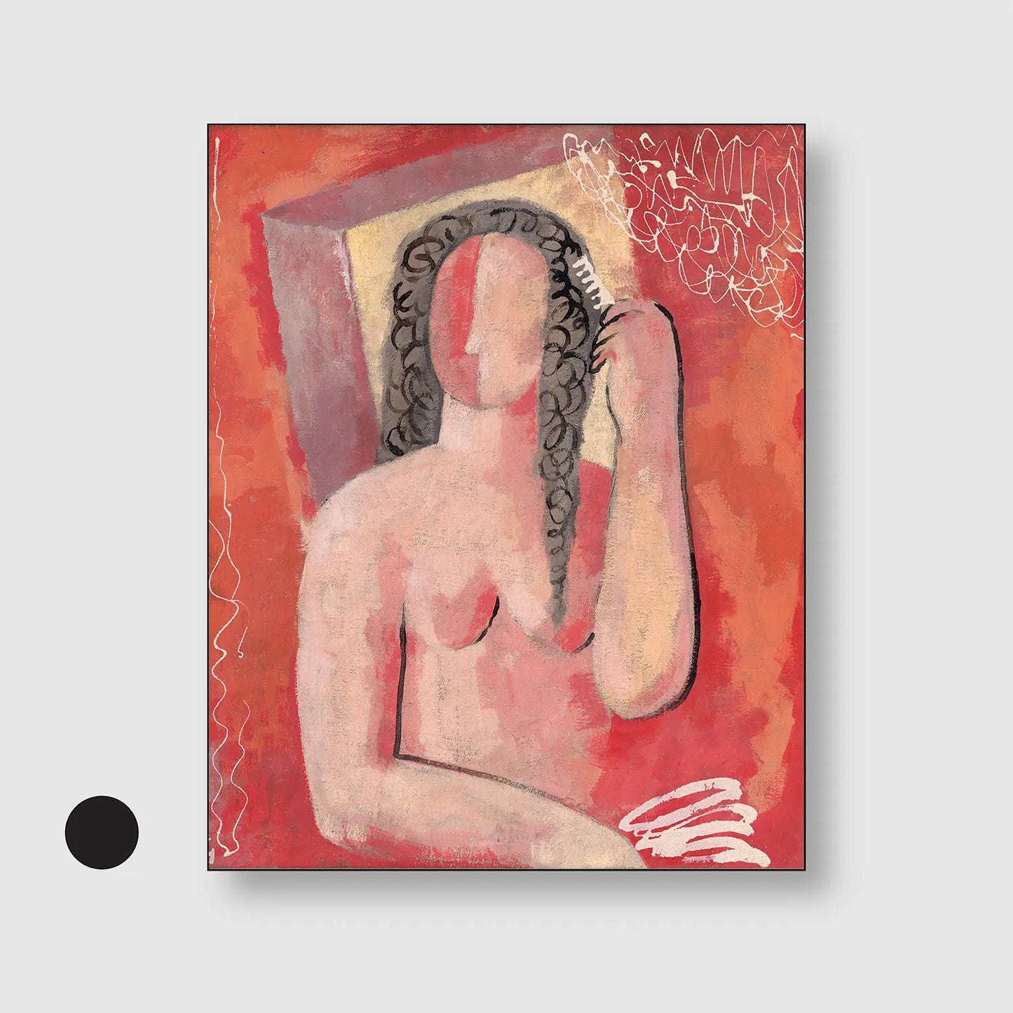 Grooming (Morning) (1931) (Graphic Only) with Black Frame - Intimate People Wall Art