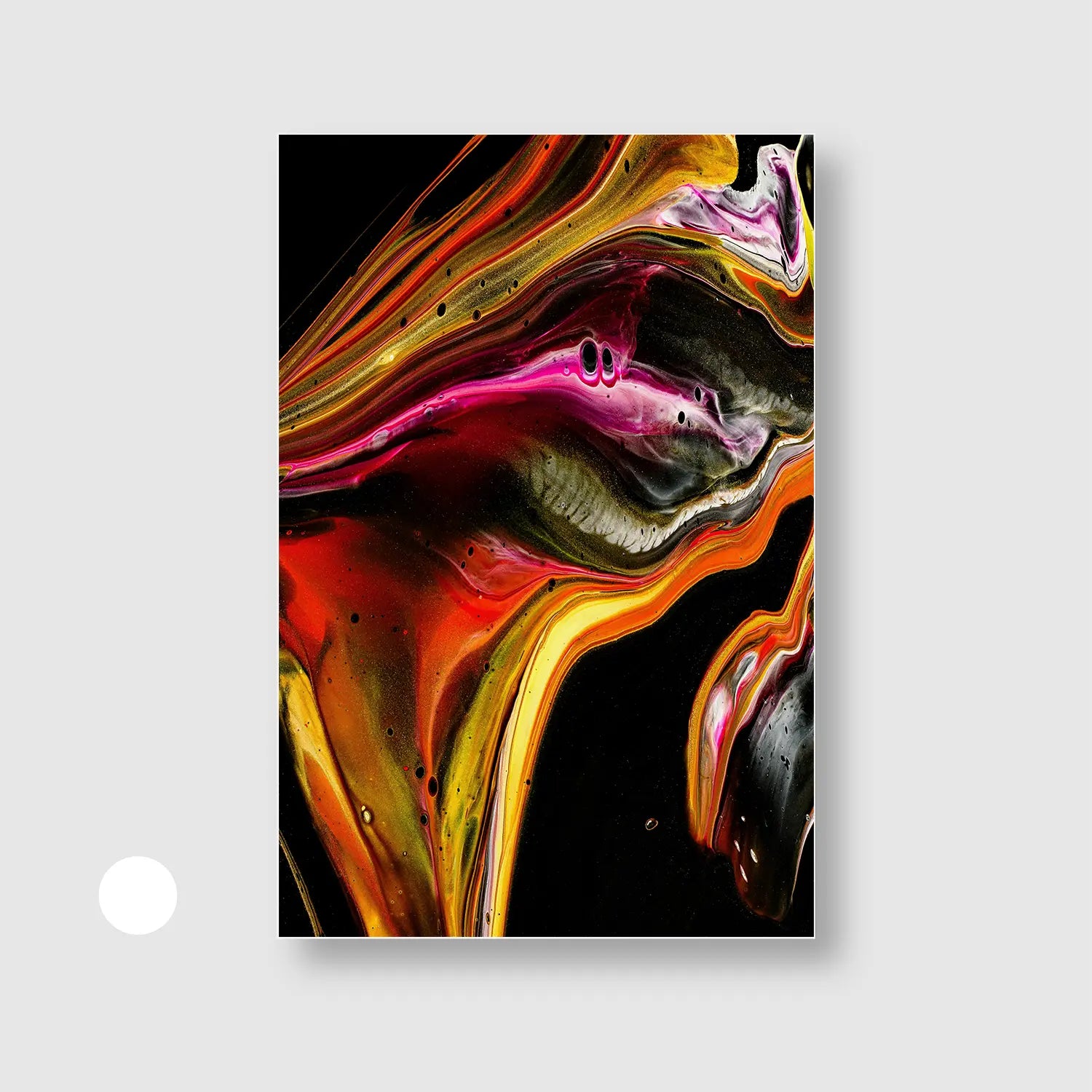 Molten Aurora (Graphic Only) with White Frame - Dramatic Abstract Wall Art