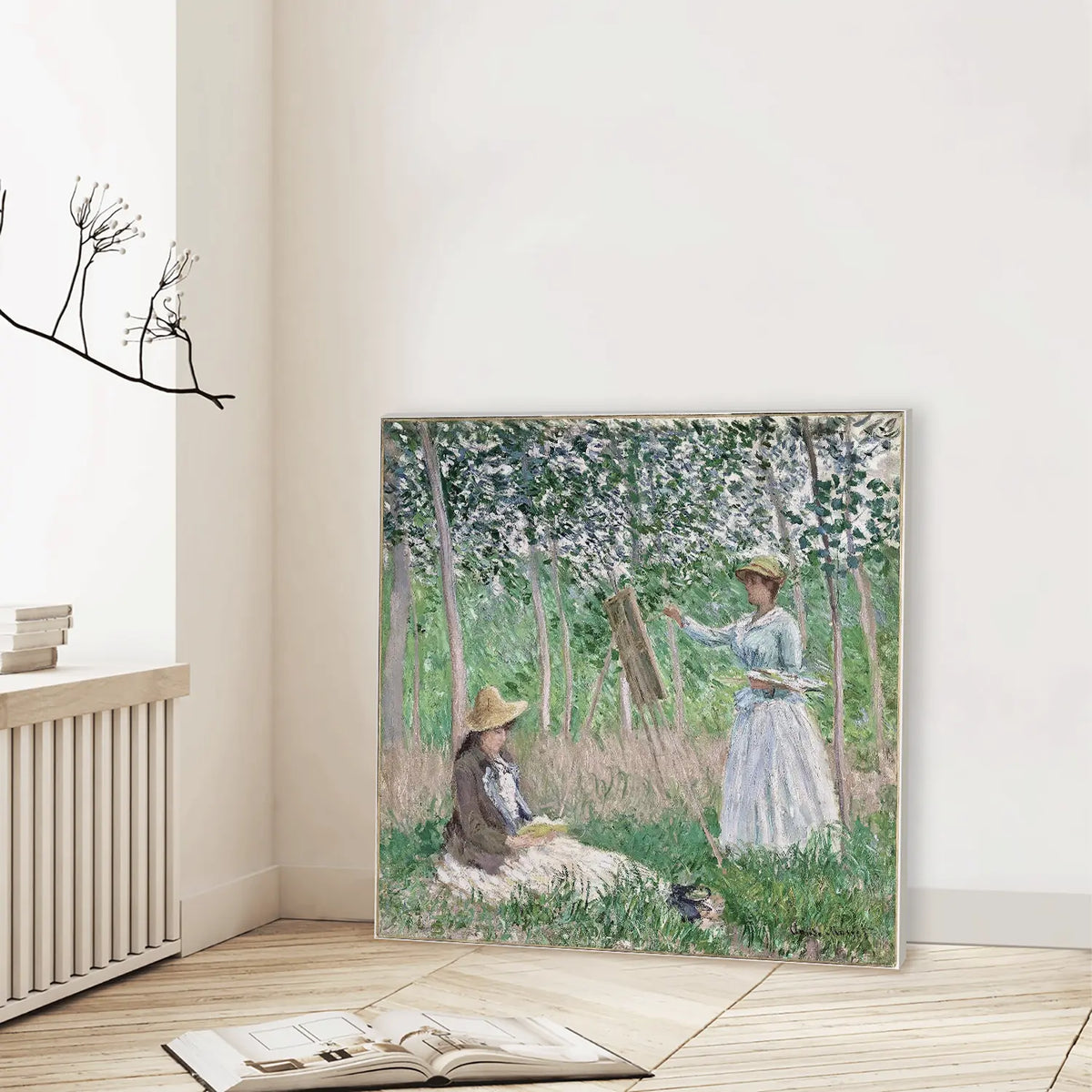 In the Woods at Giverny: Blanche Hoschedé at Her Easel with Suzanne Hoschedé Reading