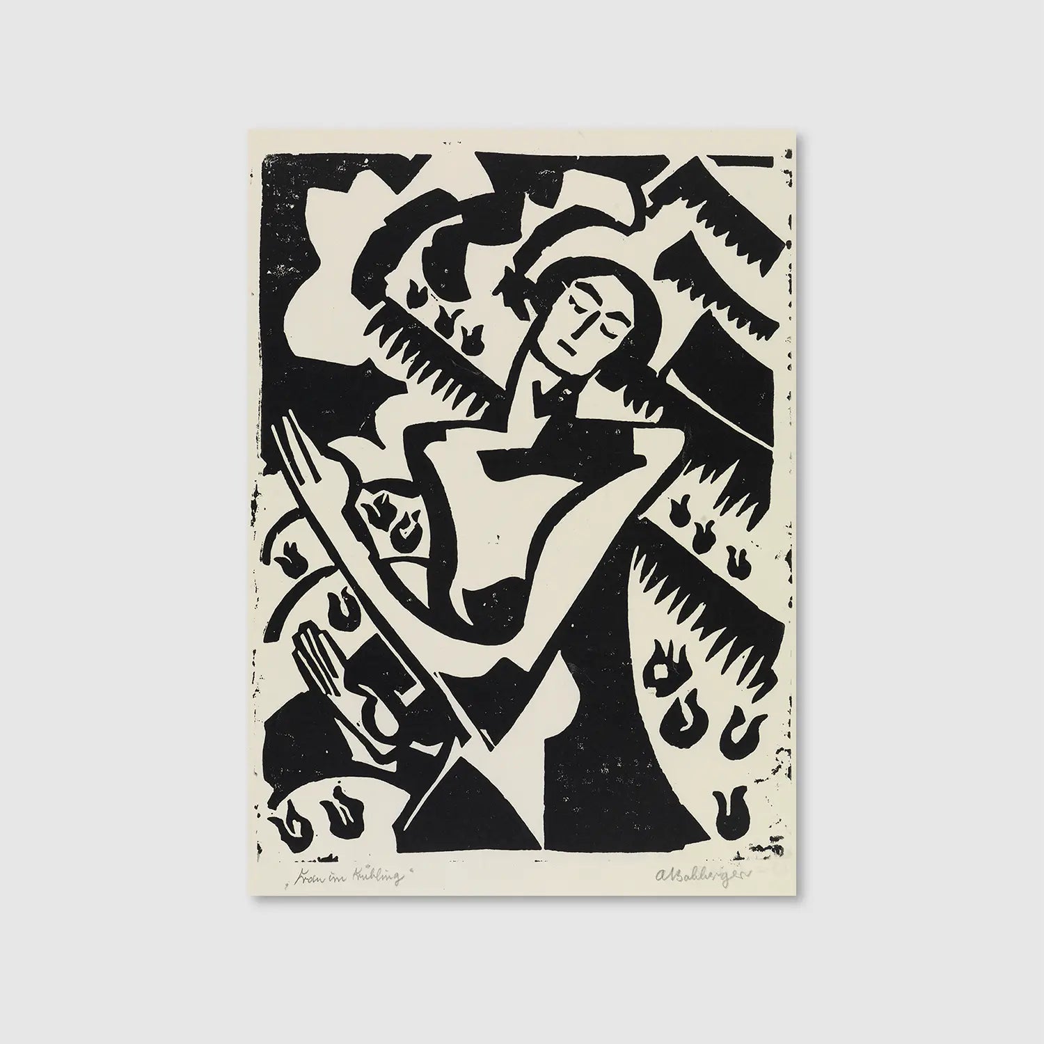 Woman in spring (Graphic Only) - Dramatic People Wall Art for Office