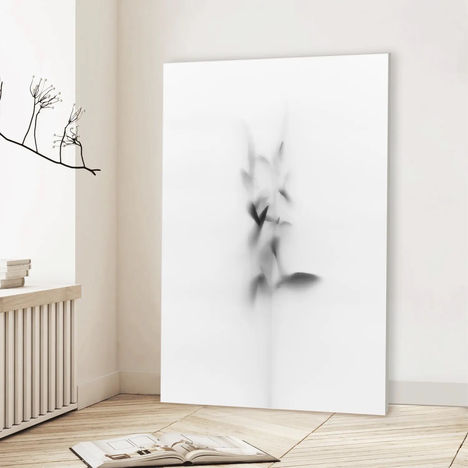 Minimal blurred plant (Graphic Only) Lifestyle View - Minimal Nature Wall Art
