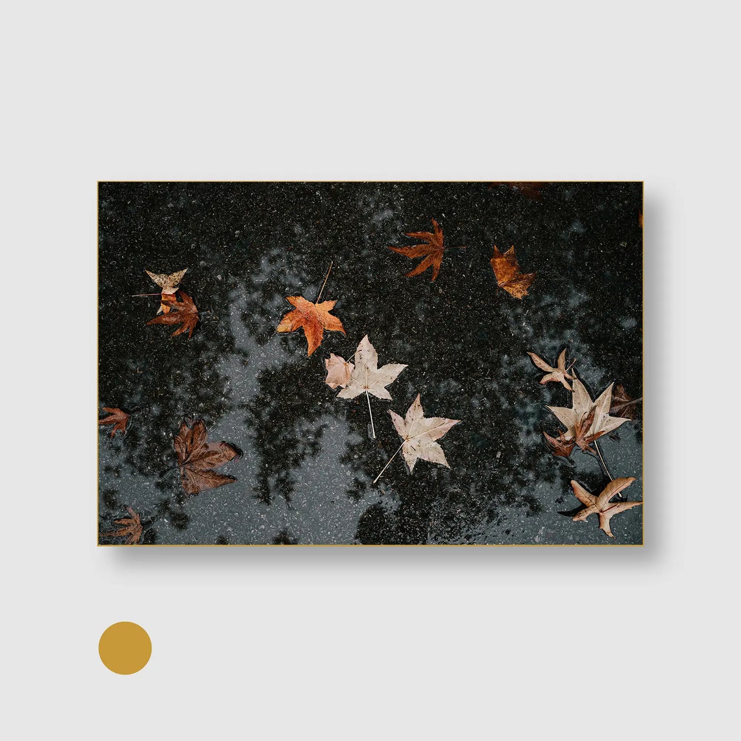 Autumn After Rain (Graphic Only) with Gold Frame - Serene Nature Wall Art