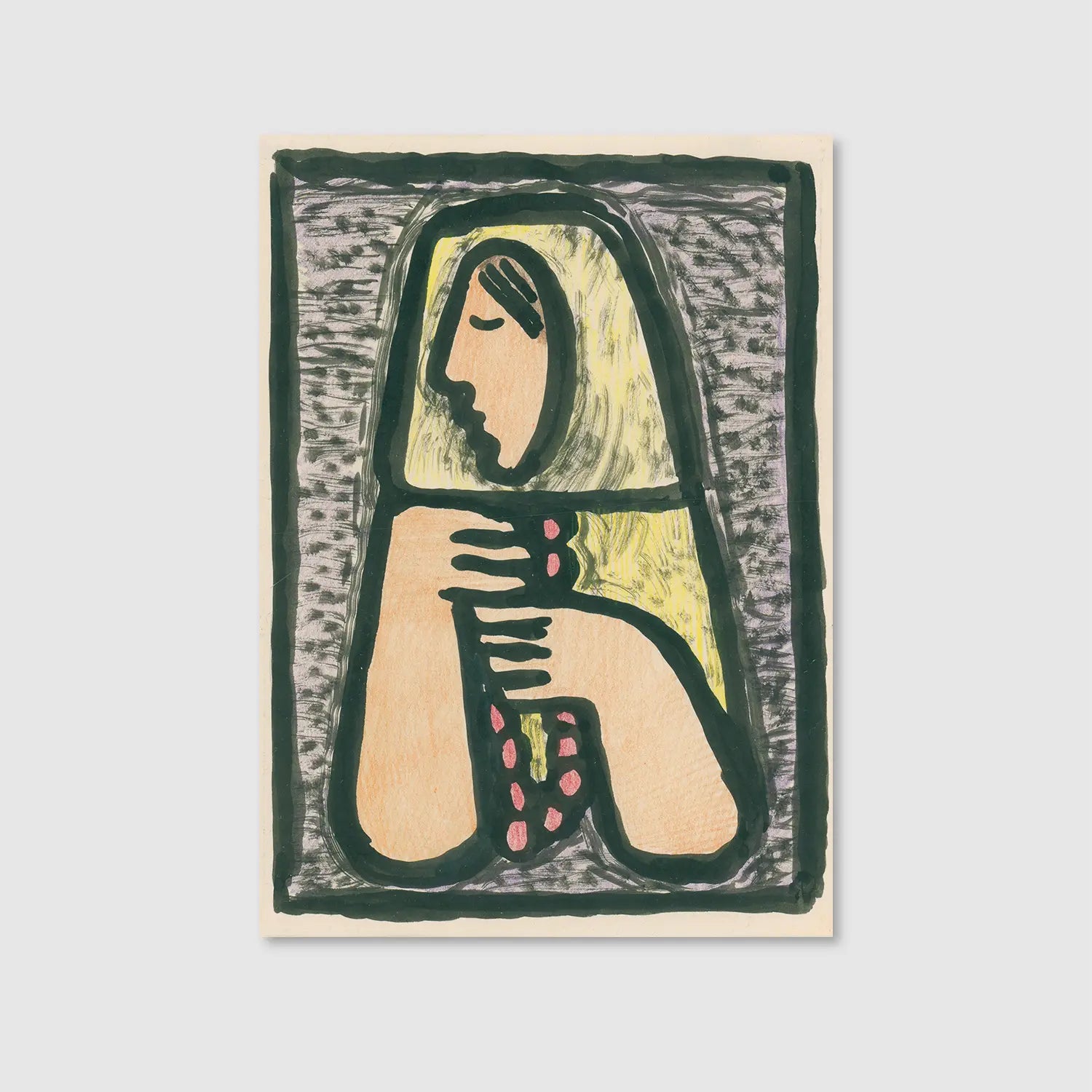 Woman with a Rosary (1933) (Graphic Only) - Serene Religious Wall Art for Bedroom