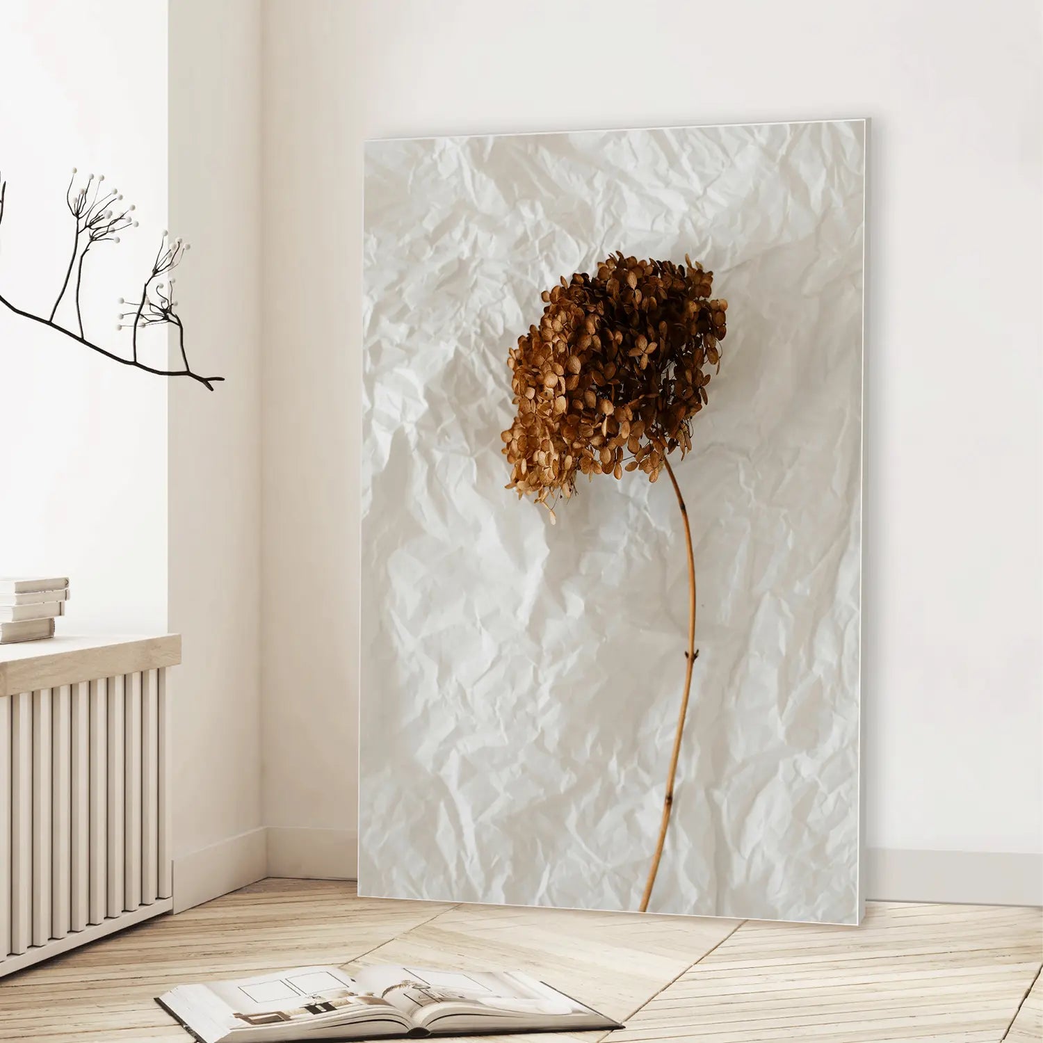 Paper & Petals (Graphic Only) Lifestyle View - Minimal Still life Wall Art
