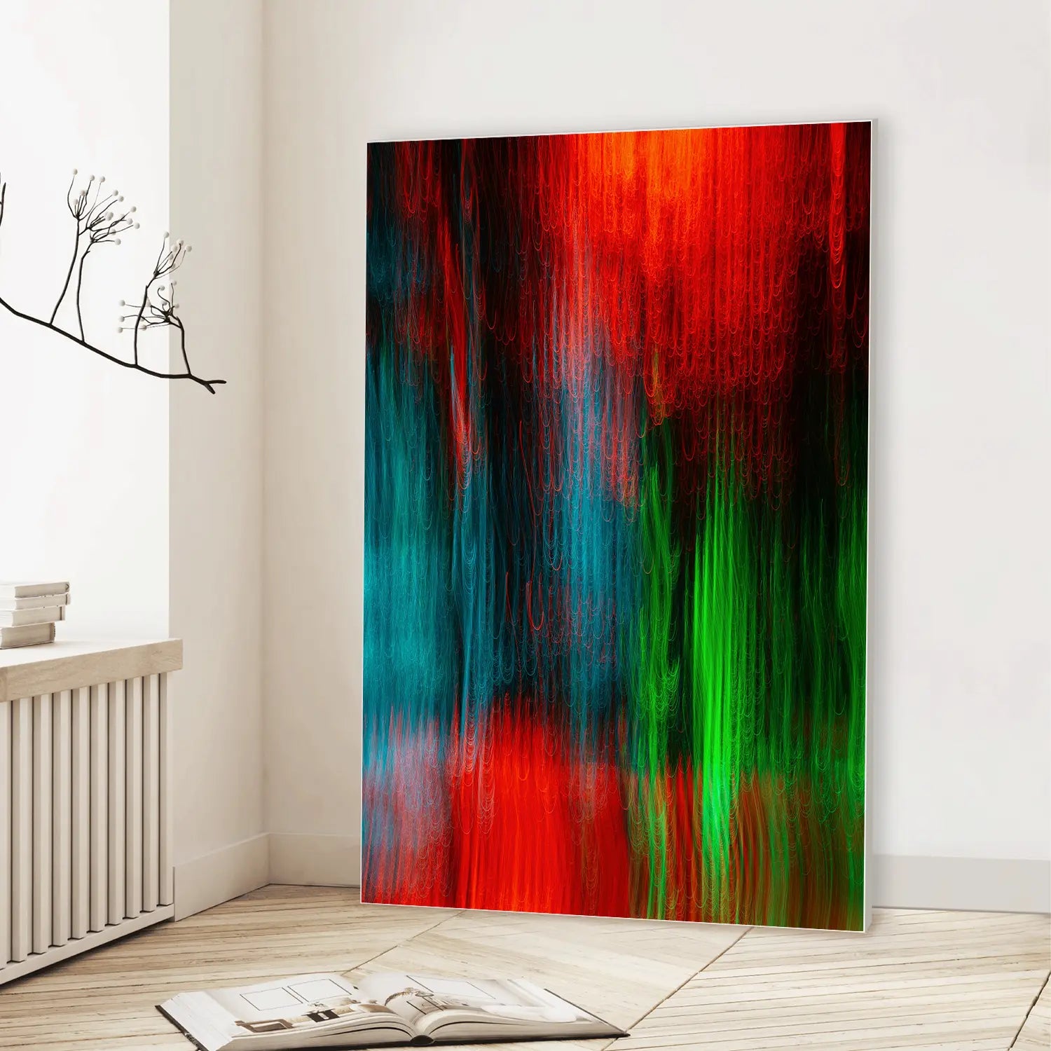 Neon Cascade (Graphic Only) Lifestyle View - Playful Abstract Wall Art