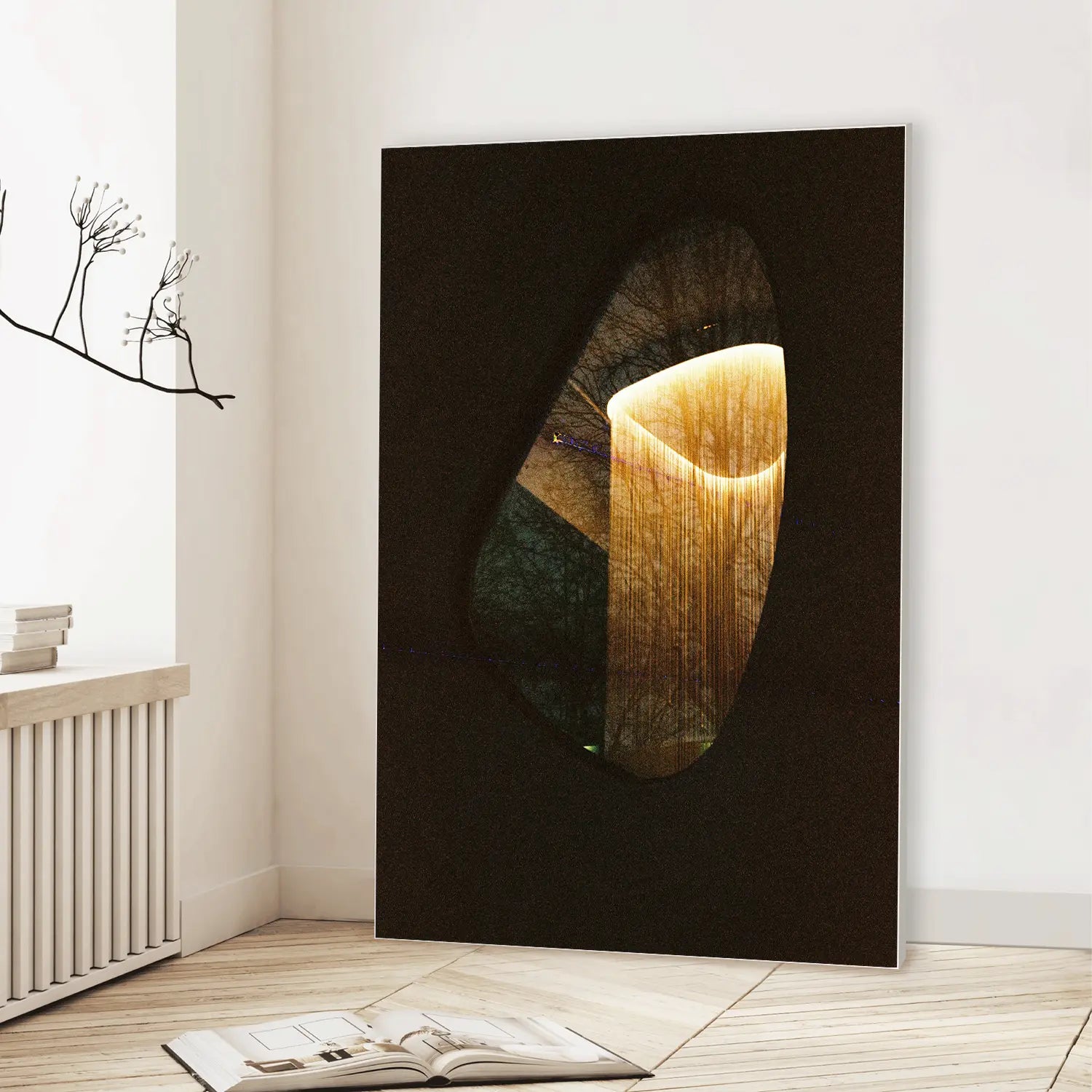 Golden Portal (Graphic Only) Lifestyle View - Minimal Abstract Wall Art