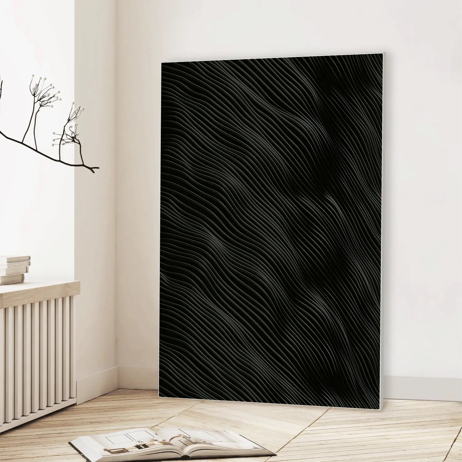 Silent Currents (Graphic Only) Lifestyle View - Minimal Abstract Wall Art