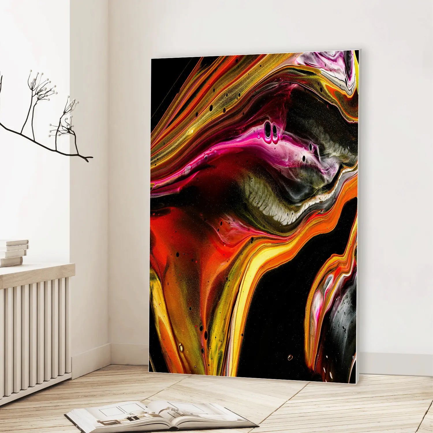 Molten Aurora (Graphic Only) Lifestyle View - Dramatic Abstract Wall Art