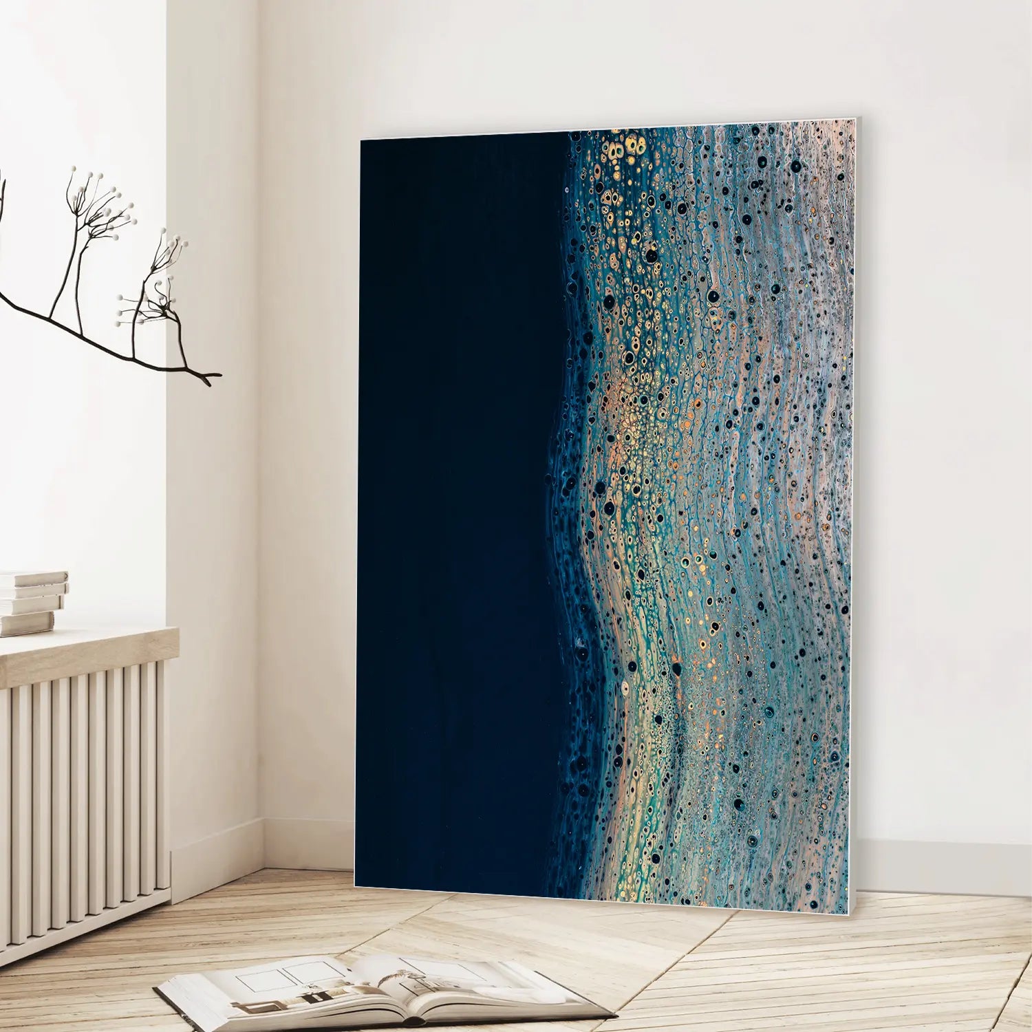 Midnight Tides (Graphic Only) Lifestyle View - Serene Abstract Wall Art