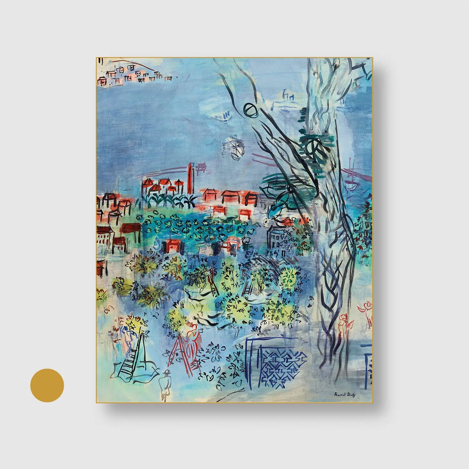 Study for Golfe-Juan (1926) with Gold Frame - Playful Abstract Wall Art