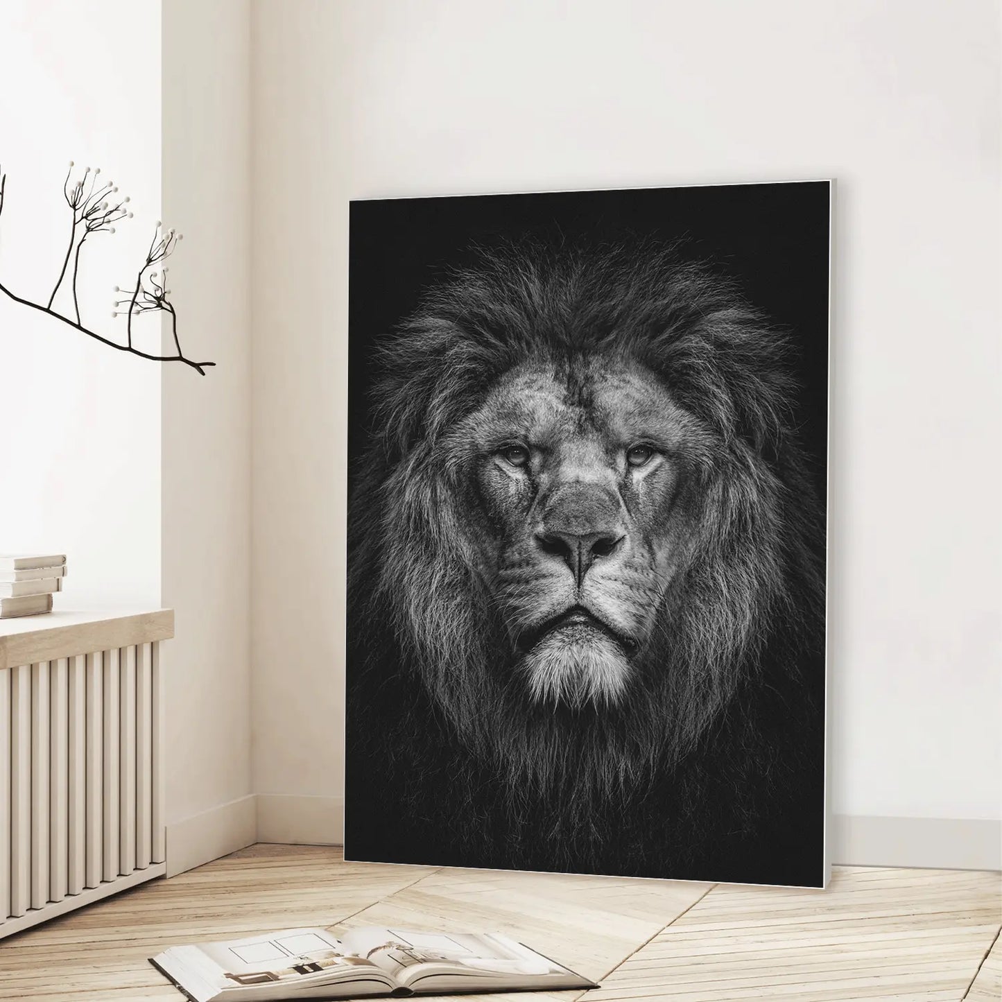 King of Stillness (Graphic Only) Lifestyle View - Dramatic Animals Wall Art