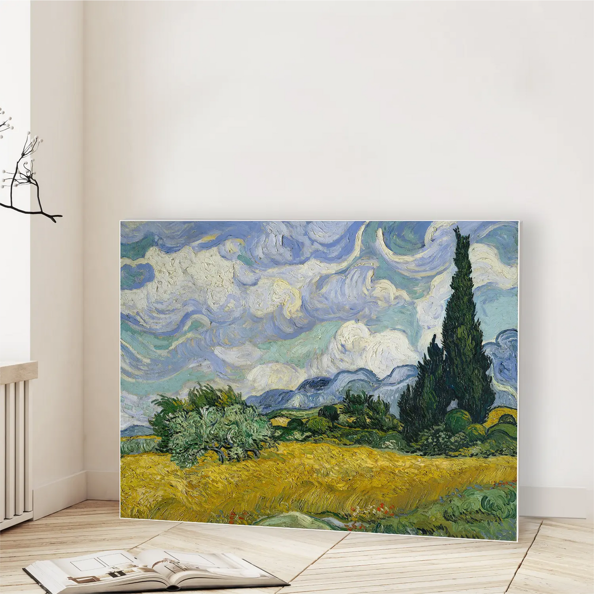 Wheat Field with Cypresses