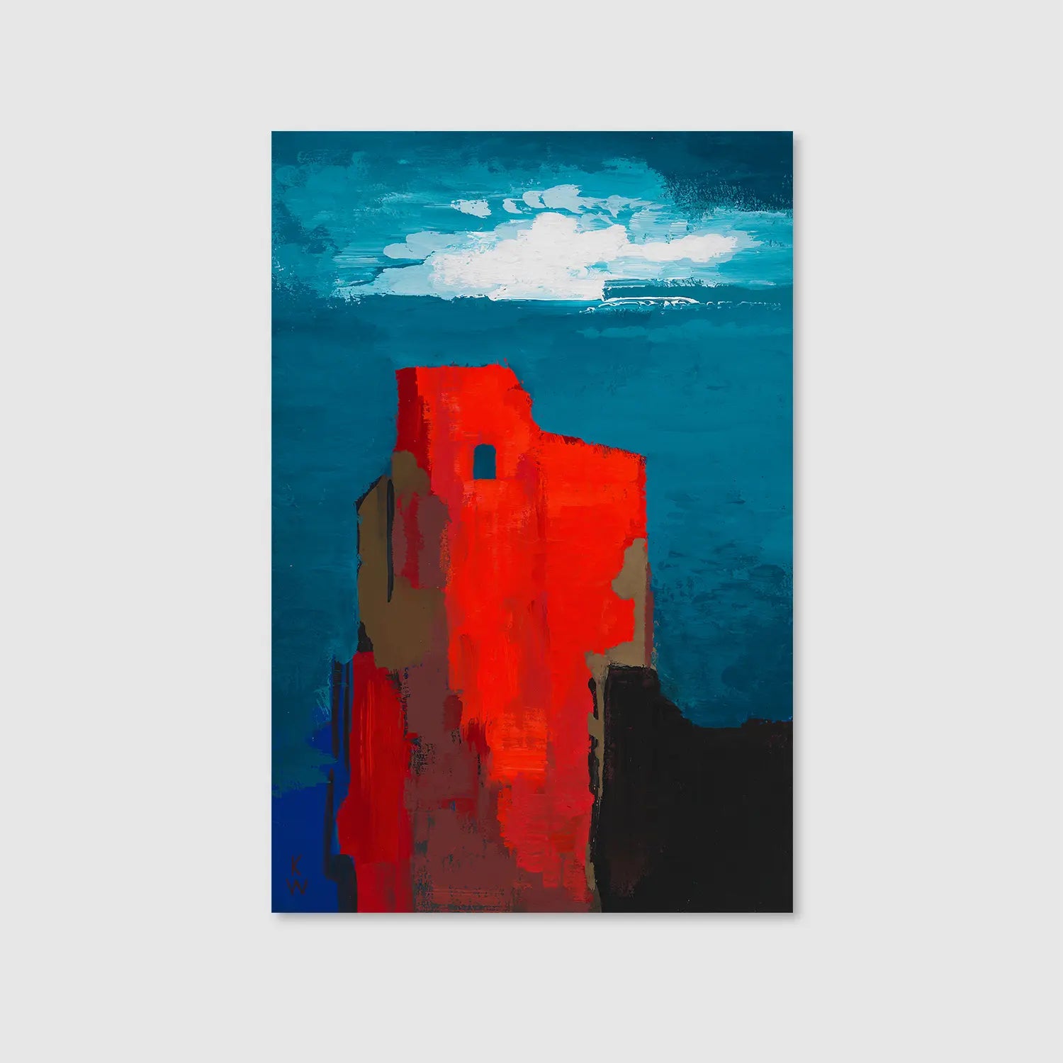 Burgruine (around 1943) (Graphic Only) - Dramatic Abstract Wall Art for Living room