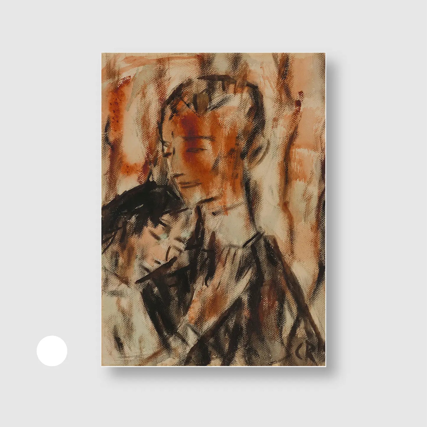 Lovers (1919) (Graphic Only) with White Frame - Dramatic People Wall Art