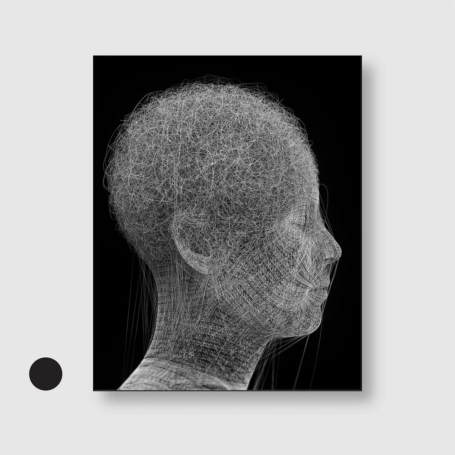 Cognitive Mesh (Graphic Only) with Black Frame - Futuristic Abstract Wall Art