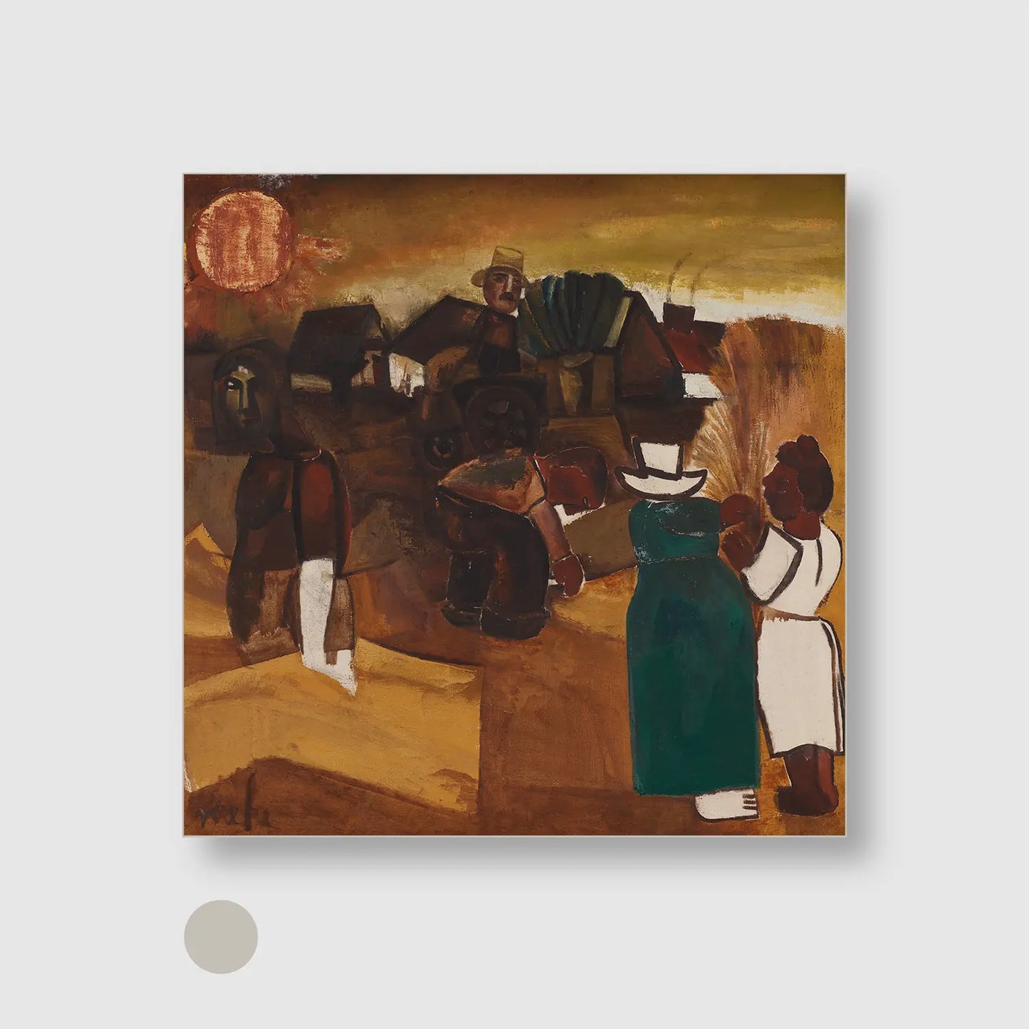The Harvest (1928) (Graphic Only) with Silver Frame - Dramatic People Wall Art