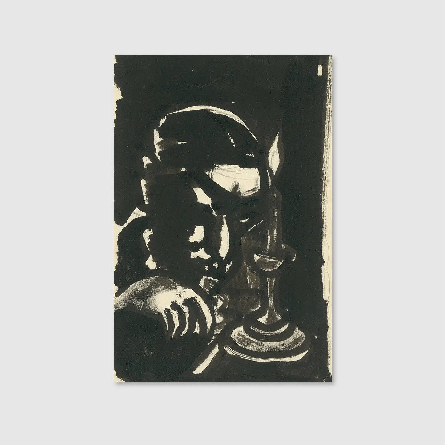 Man by the Candle Constantine (1922–1926) (Graphic Only) - Dramatic Abstract Wall Art for Office