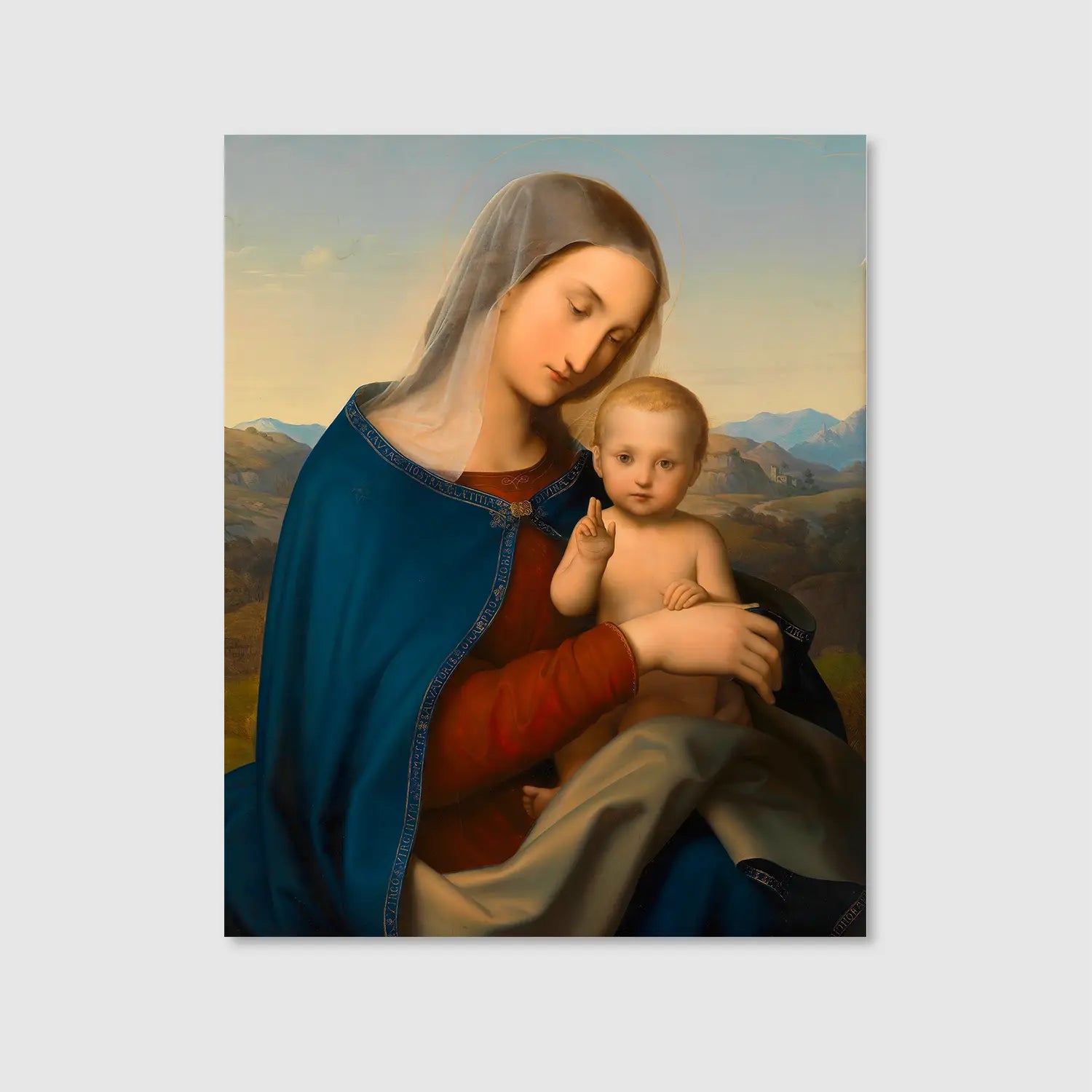 Madonna and Child (1829) (Graphic Only) - Serene Religious Wall Art for Bedroom