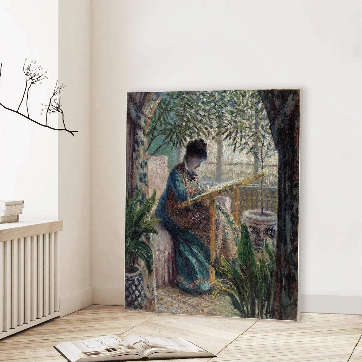 Camille Monet Embroidering