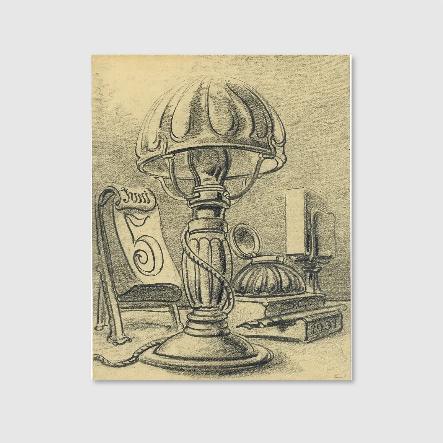 Light Lantern (1931) (Graphic Only) - Minimal Illustration Wall Art for Office