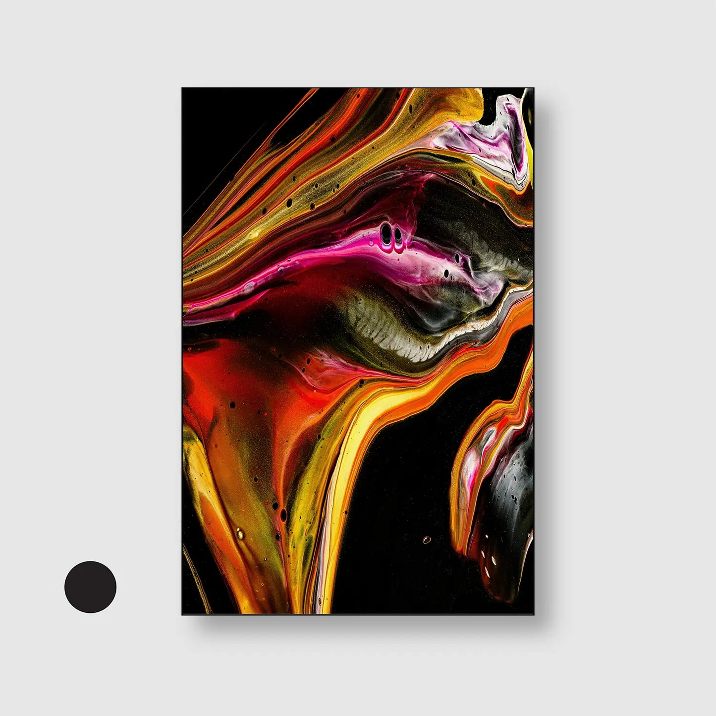 Molten Aurora (Graphic Only) with Black Frame - Dramatic Abstract Wall Art