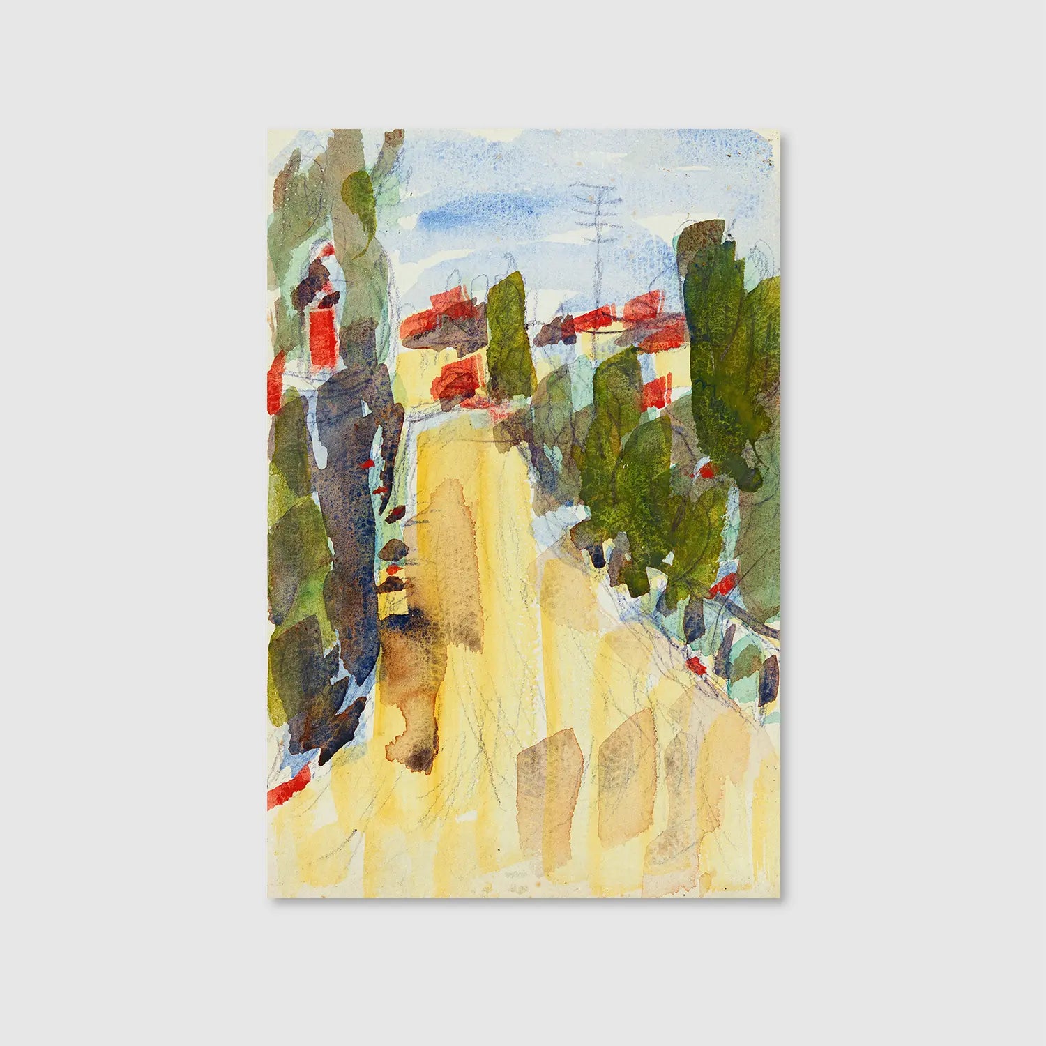 Street in Ticino (Lakeside Street) (1930) (Graphic Only) - Serene Abstract Wall Art for Living room