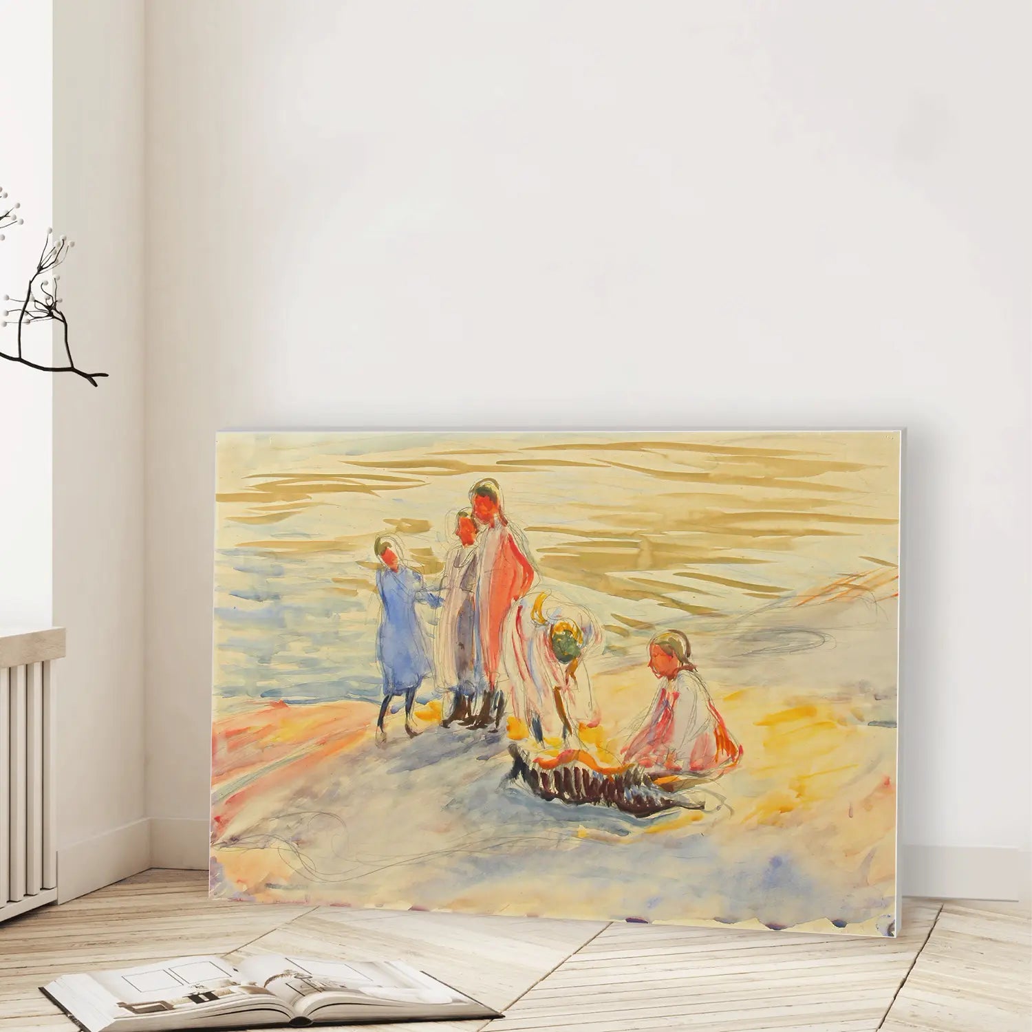 Girls on the Shore (1910) (Graphic Only) Lifestyle View - Serene People Wall Art