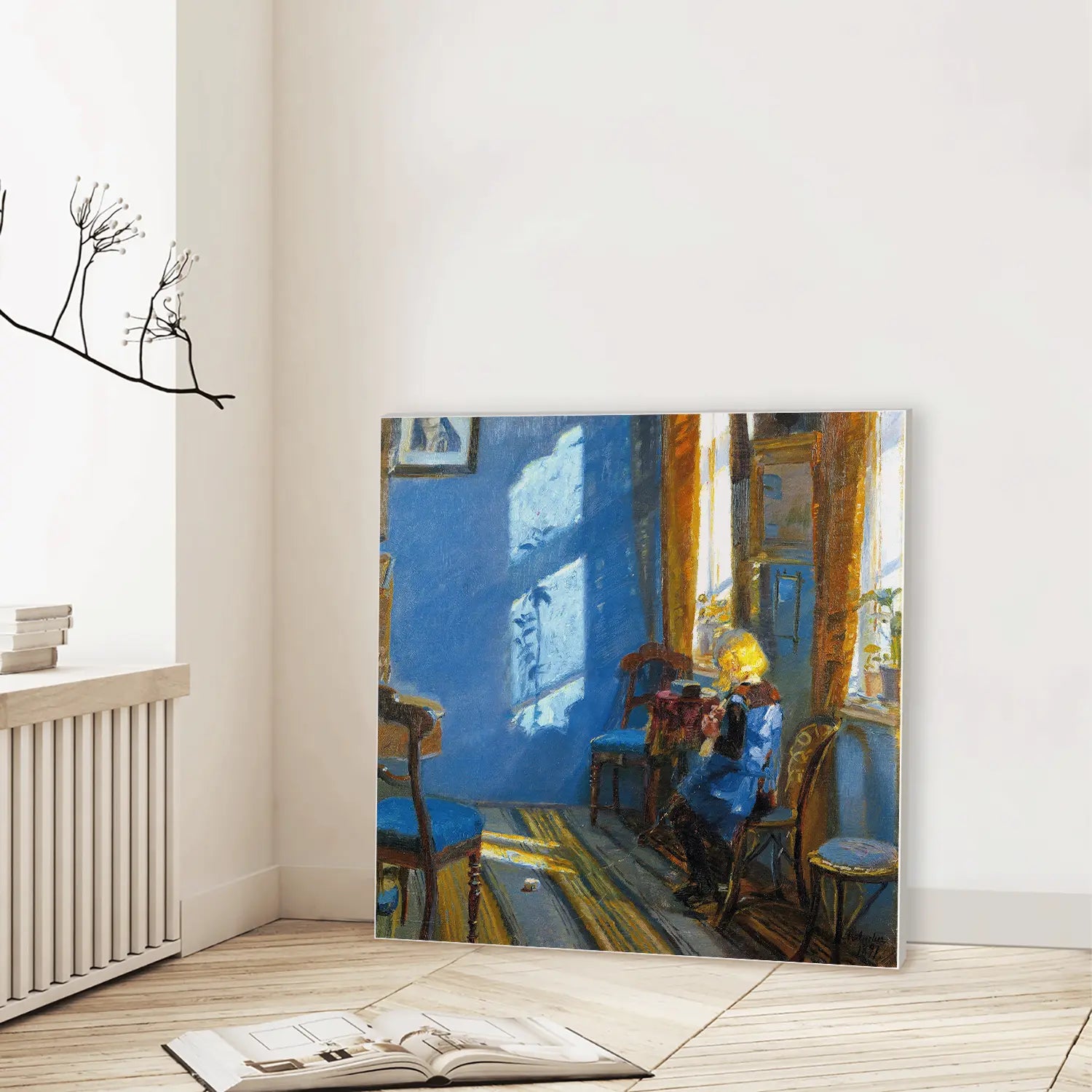 Sunlight in the Blue Room (1891) (Graphic Only) Lifestyle View - Serene People Wall Art
