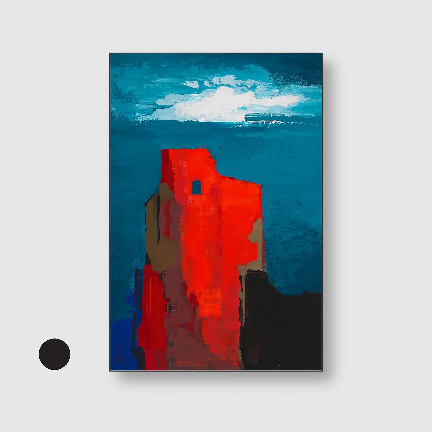 Burgruine (around 1943) (Graphic Only) with Black Frame - Dramatic Abstract Wall Art