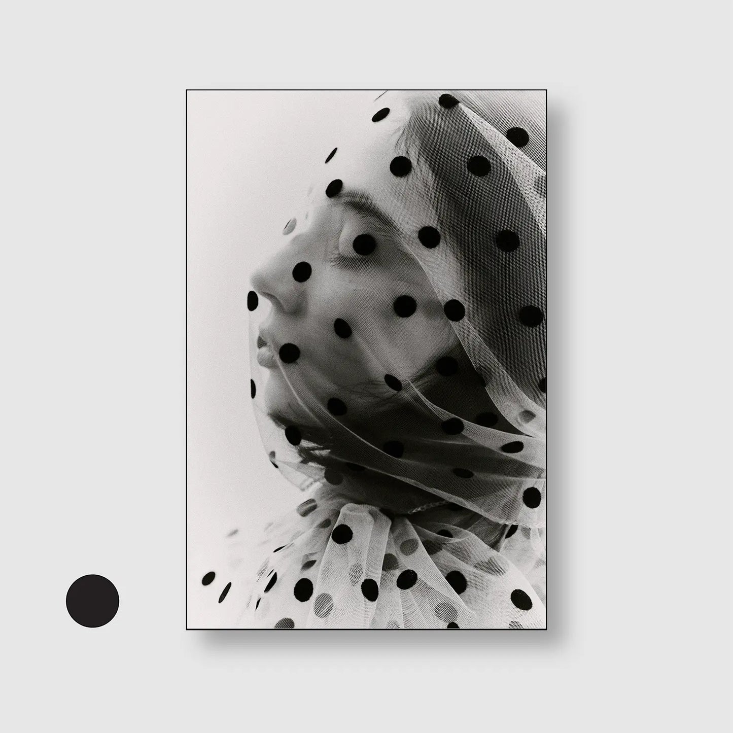Veiled in Dots (Graphic Only) with Black Frame - Intimate People Wall Art