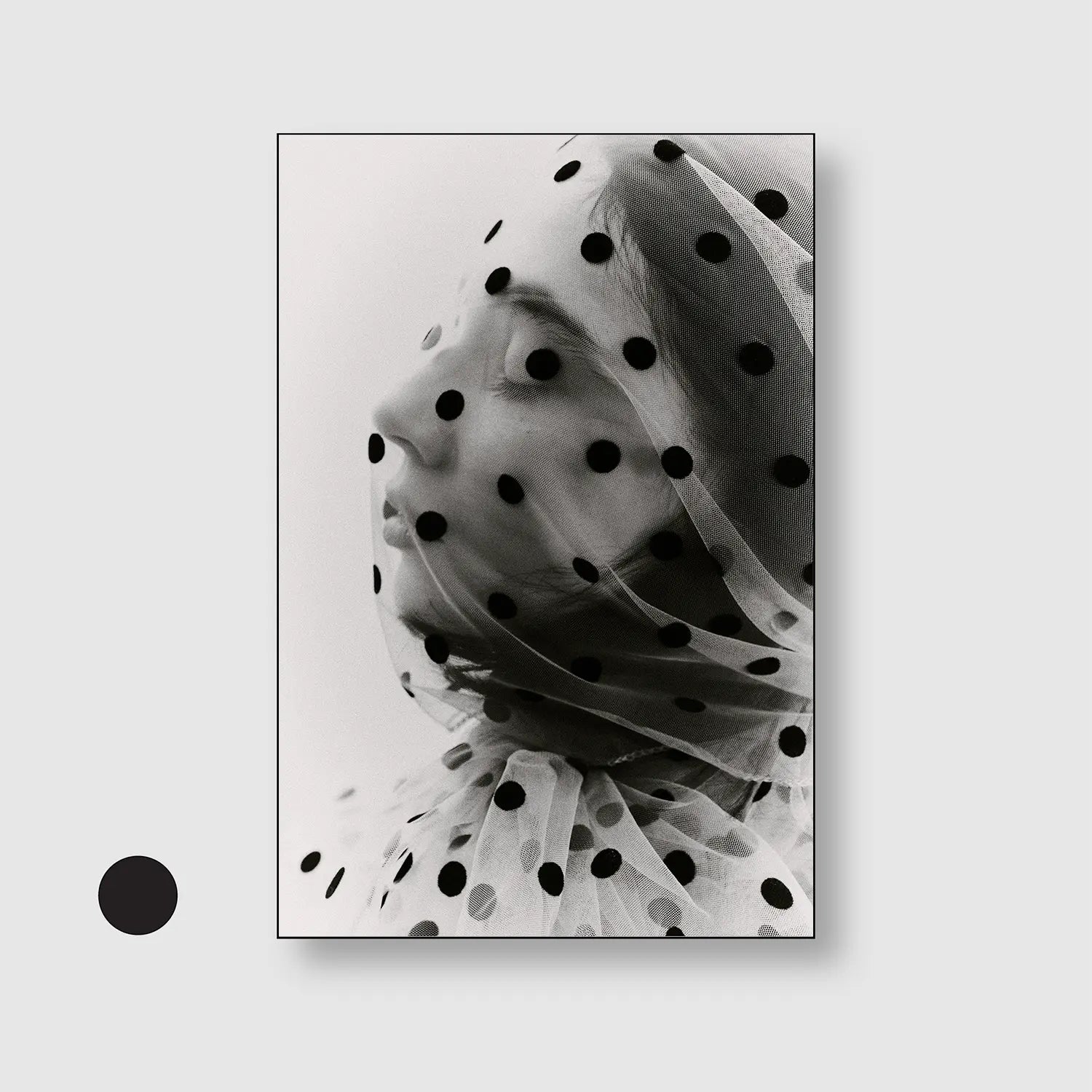 Veiled in Dots (Graphic Only) with Black Frame - Intimate People Wall Art