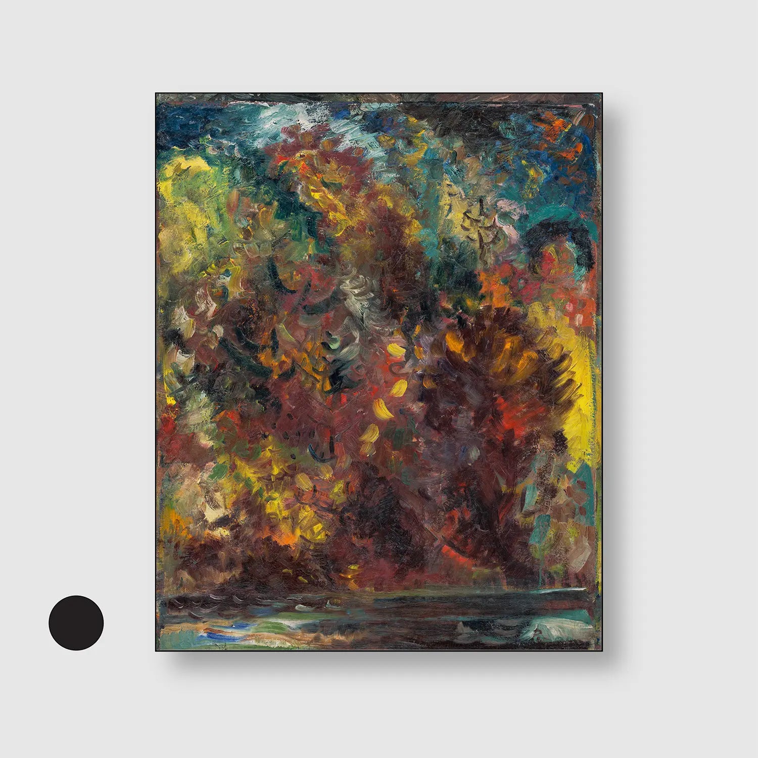 Autumn on a River Bank (1940–1944) (Graphic Only) with Black Frame - Dramatic Abstract Wall Art