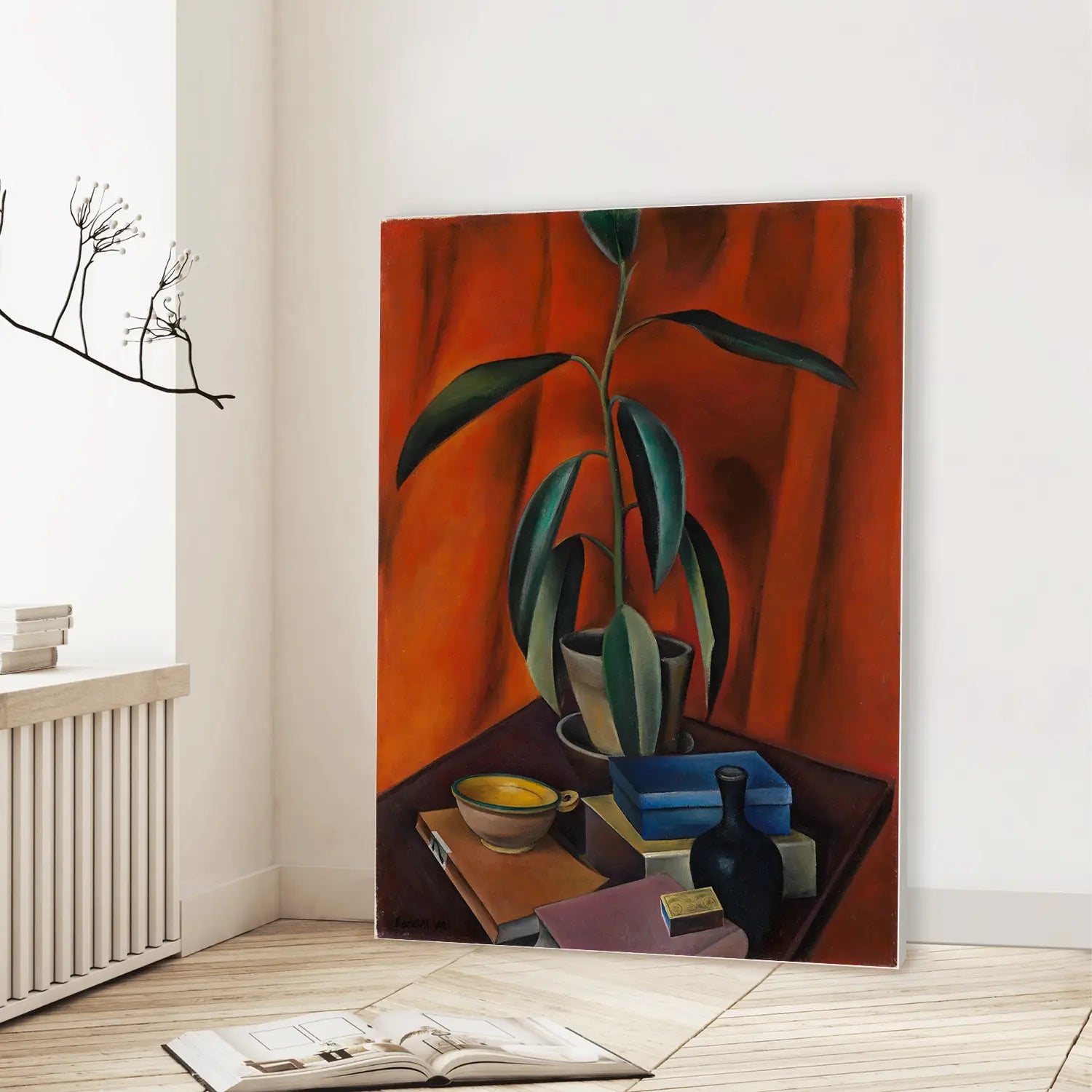 Still life with rubber tree (1921) (Graphic Only) Lifestyle View - Minimal Abstract Wall Art