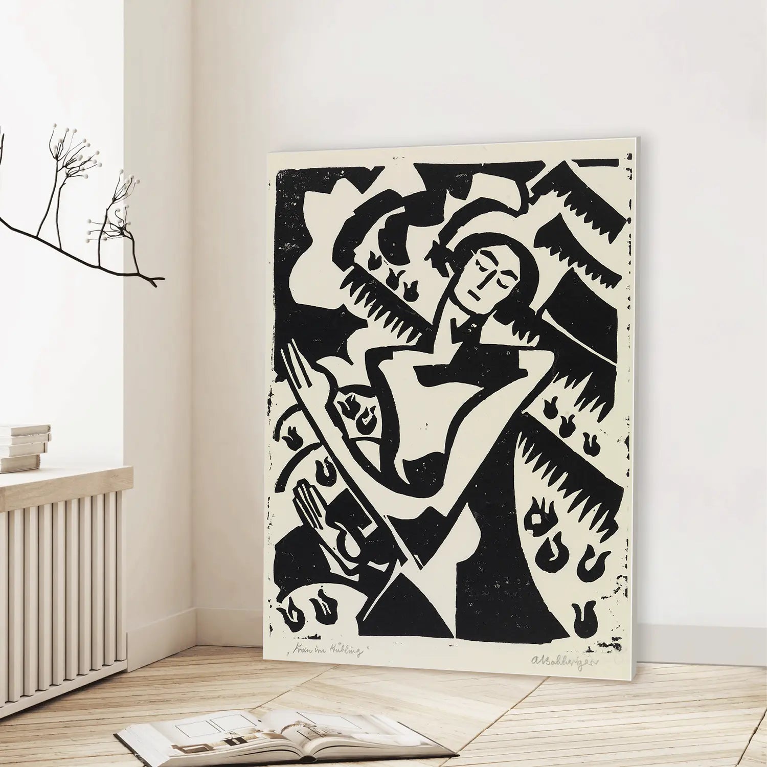 Woman in spring (Graphic Only) Lifestyle View - Dramatic People Wall Art