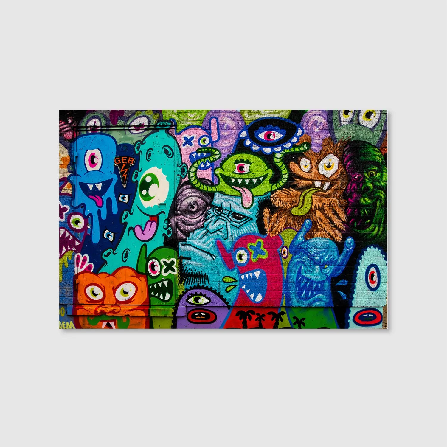 Monster Mash Mural (Graphic Only) - Playful Urban Wall Art for Living room