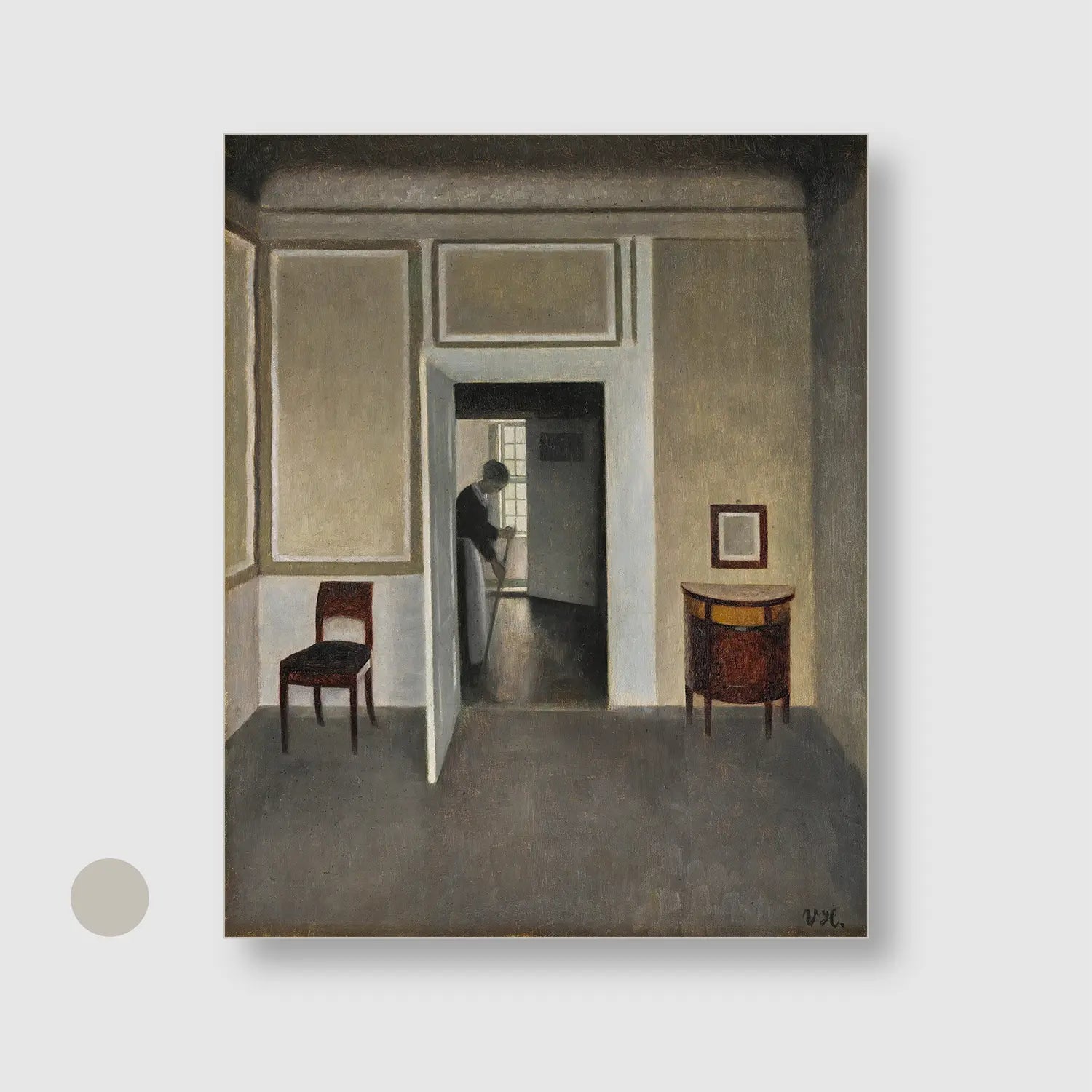 Interior, Strandgade 30 (Graphic Only) with Silver Frame - Serene Urban Wall Art