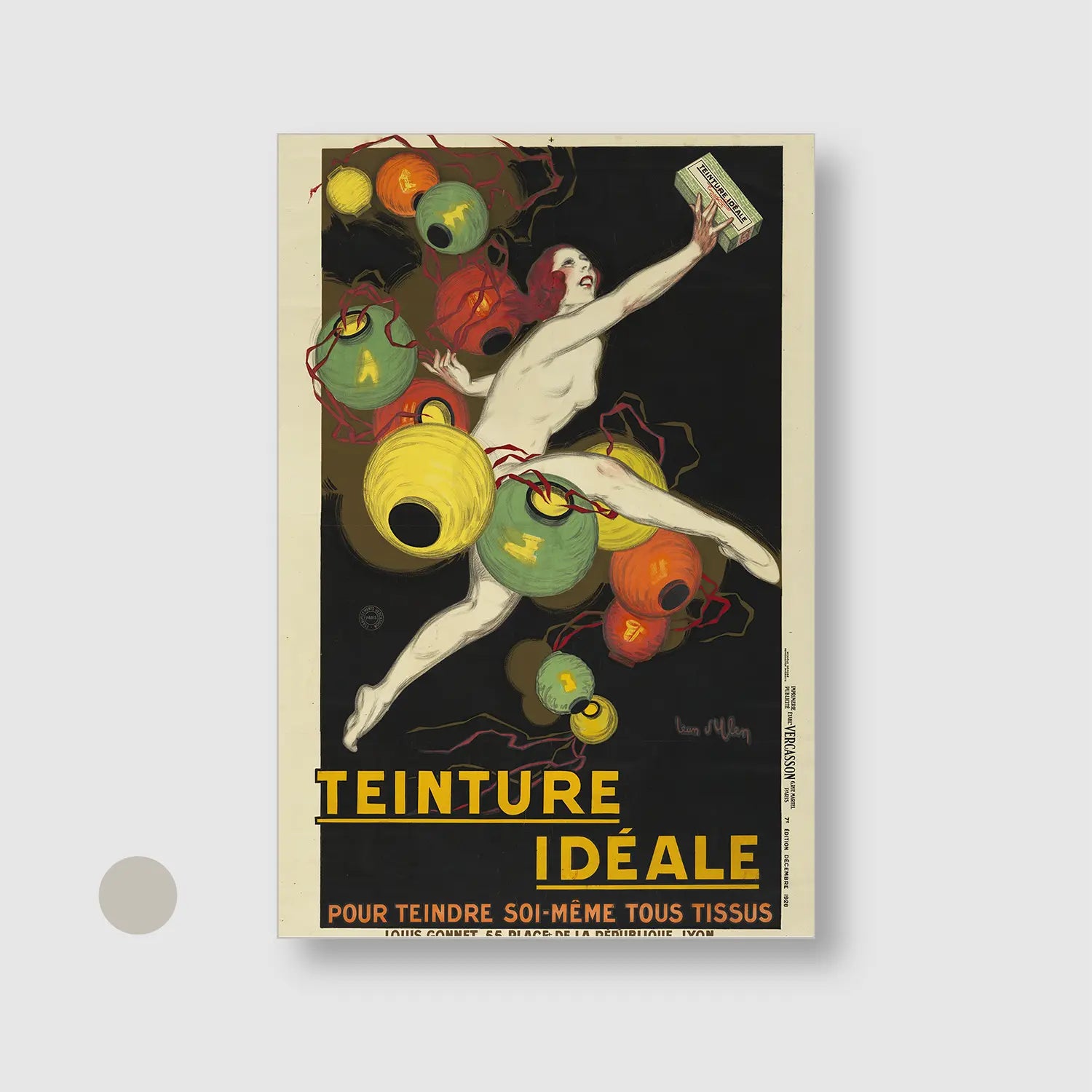 Ideal Dye (1928) (Graphic Only) with Silver Frame - Dramatic Illustration Wall Art
