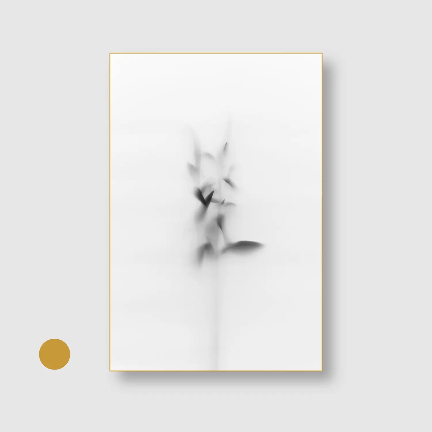 Minimal blurred plant (Graphic Only) with Gold Frame - Minimal Nature Wall Art
