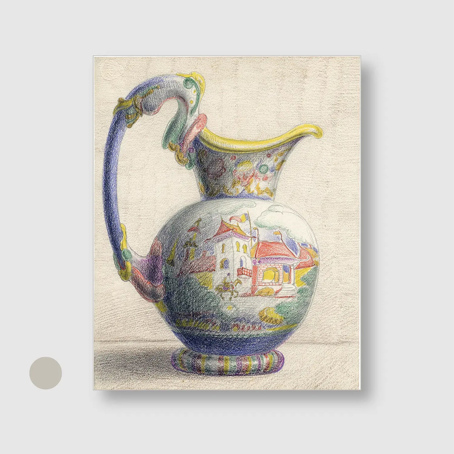 Vase with Silver Frame - Playful Still life Wall Art