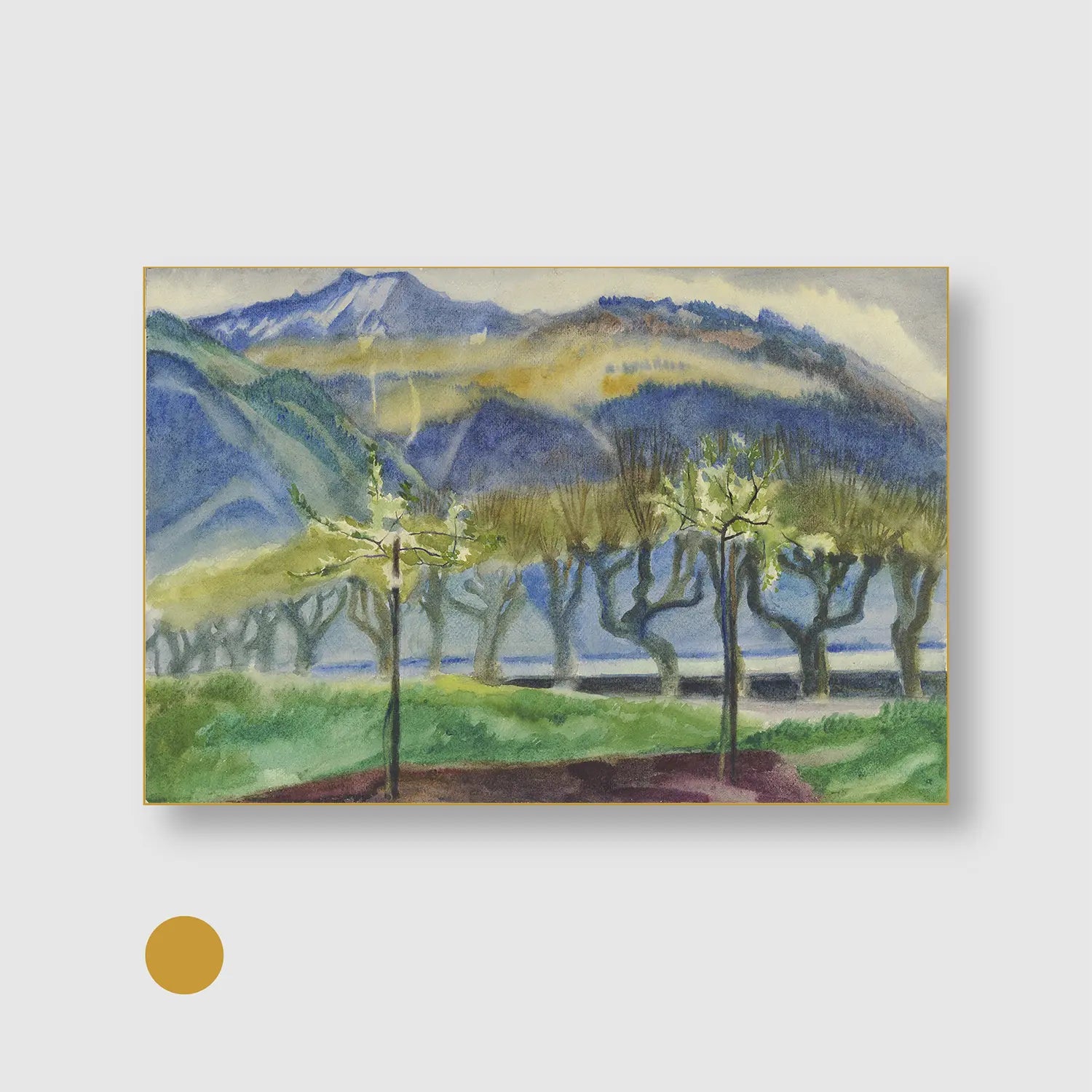 Near Clarens on Lake Geneva (1924) (Graphic Only) with Gold Frame - Serene Landscape Wall Art