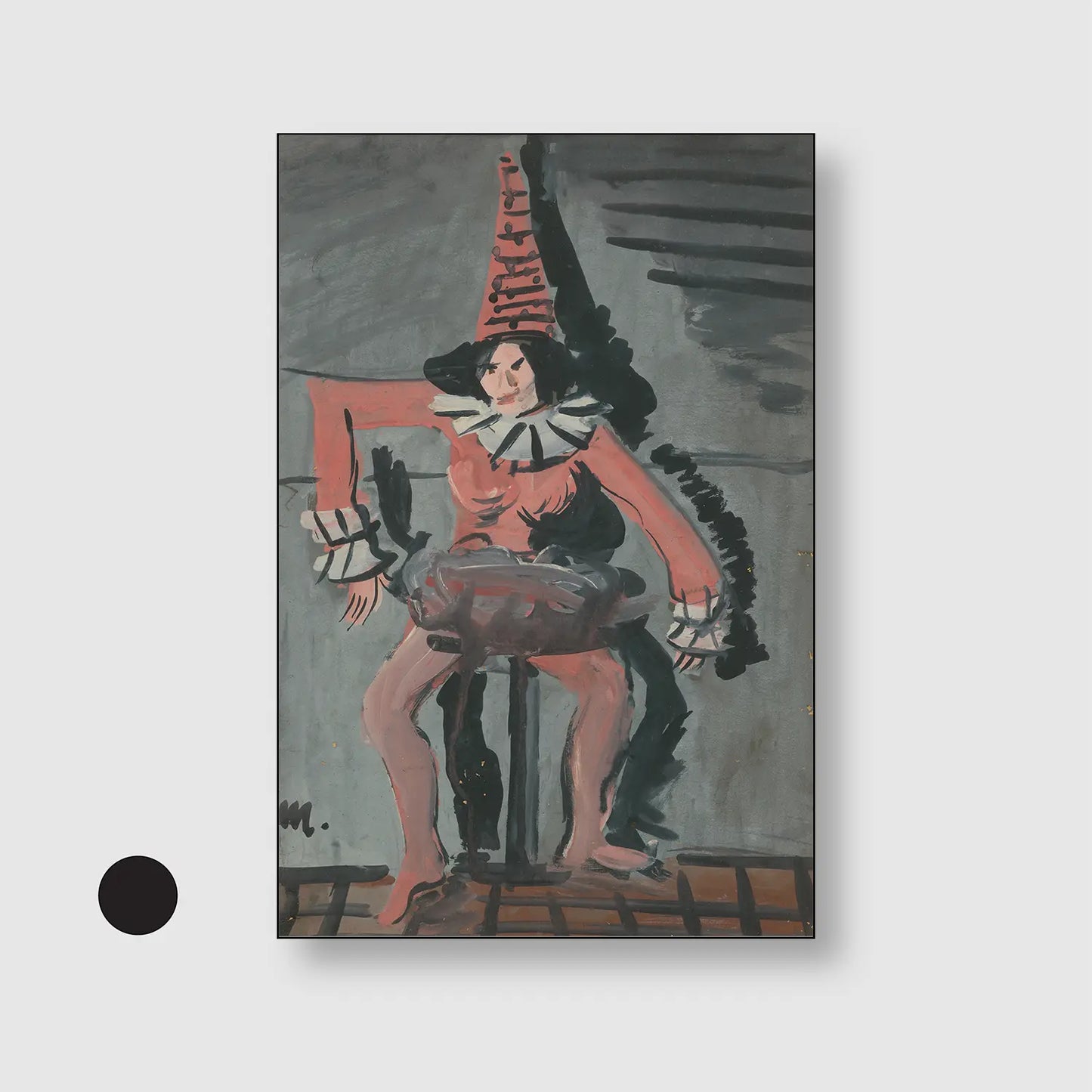 Pierot (1836) (Graphic Only) with Black Frame - Playful Abstract Wall Art